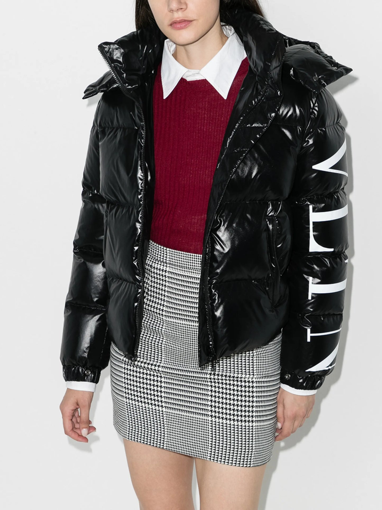 logo-print puffer jacket