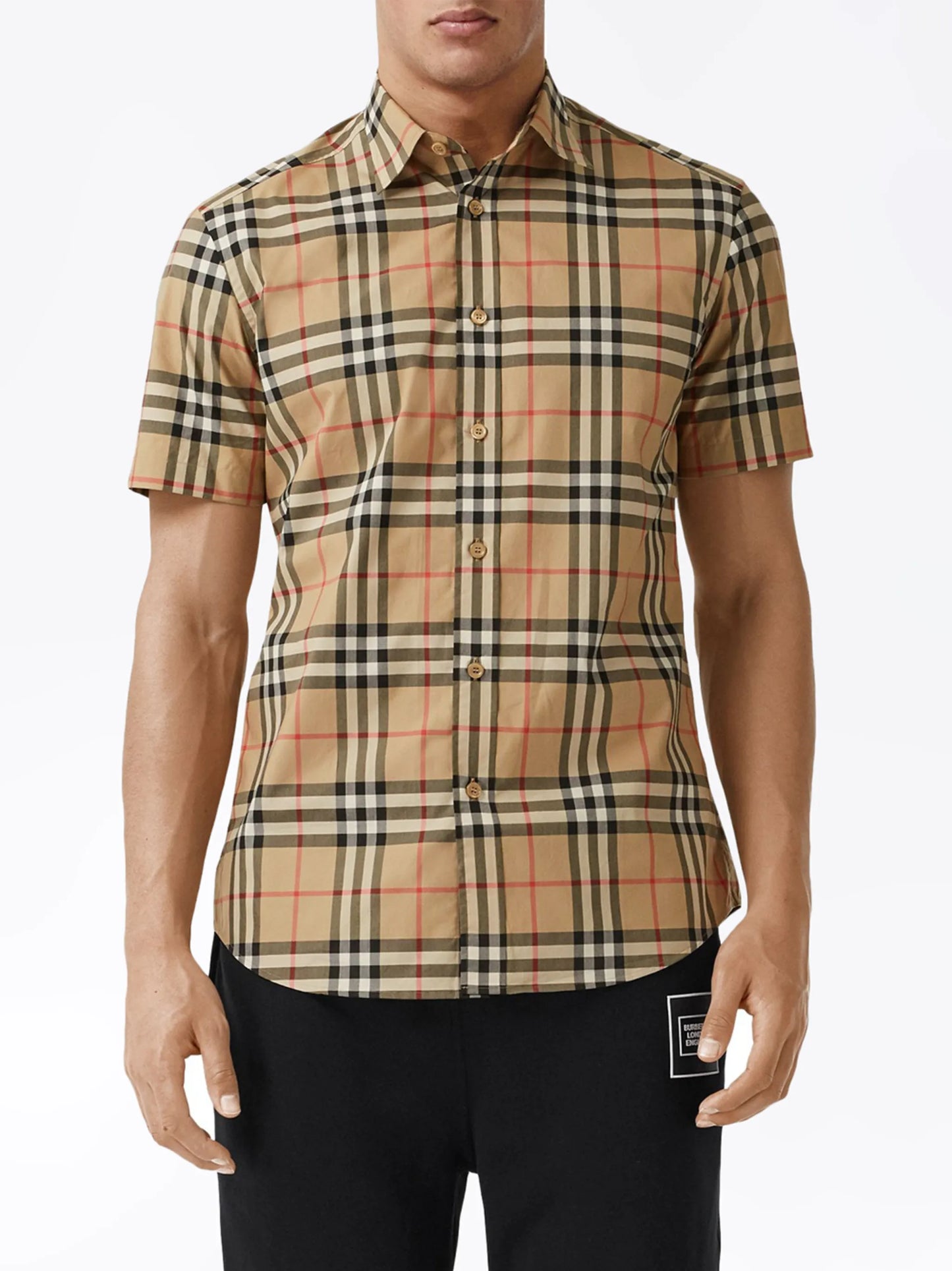 checked short-sleeve shirt