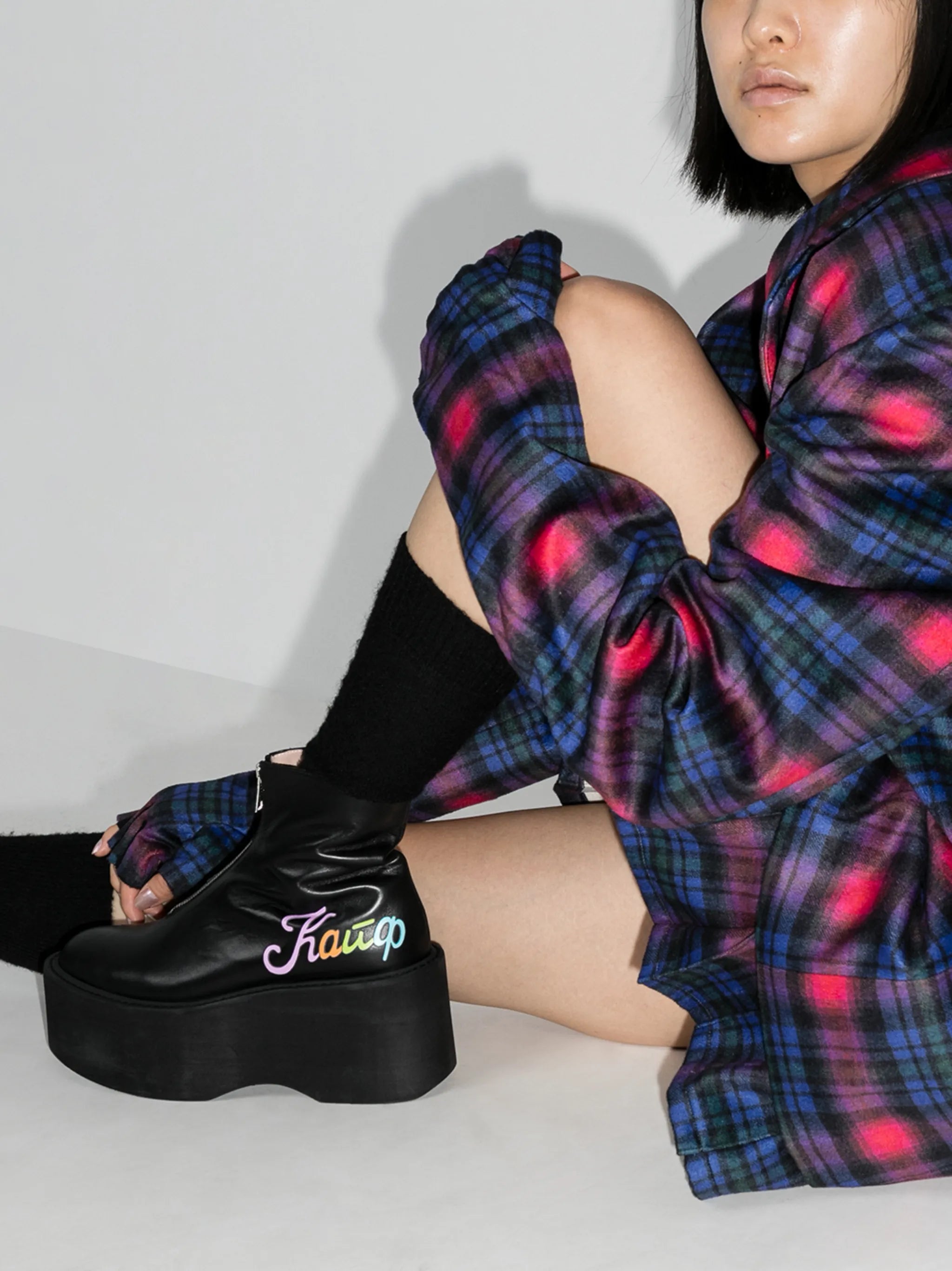 Kaif flatform ankle boots