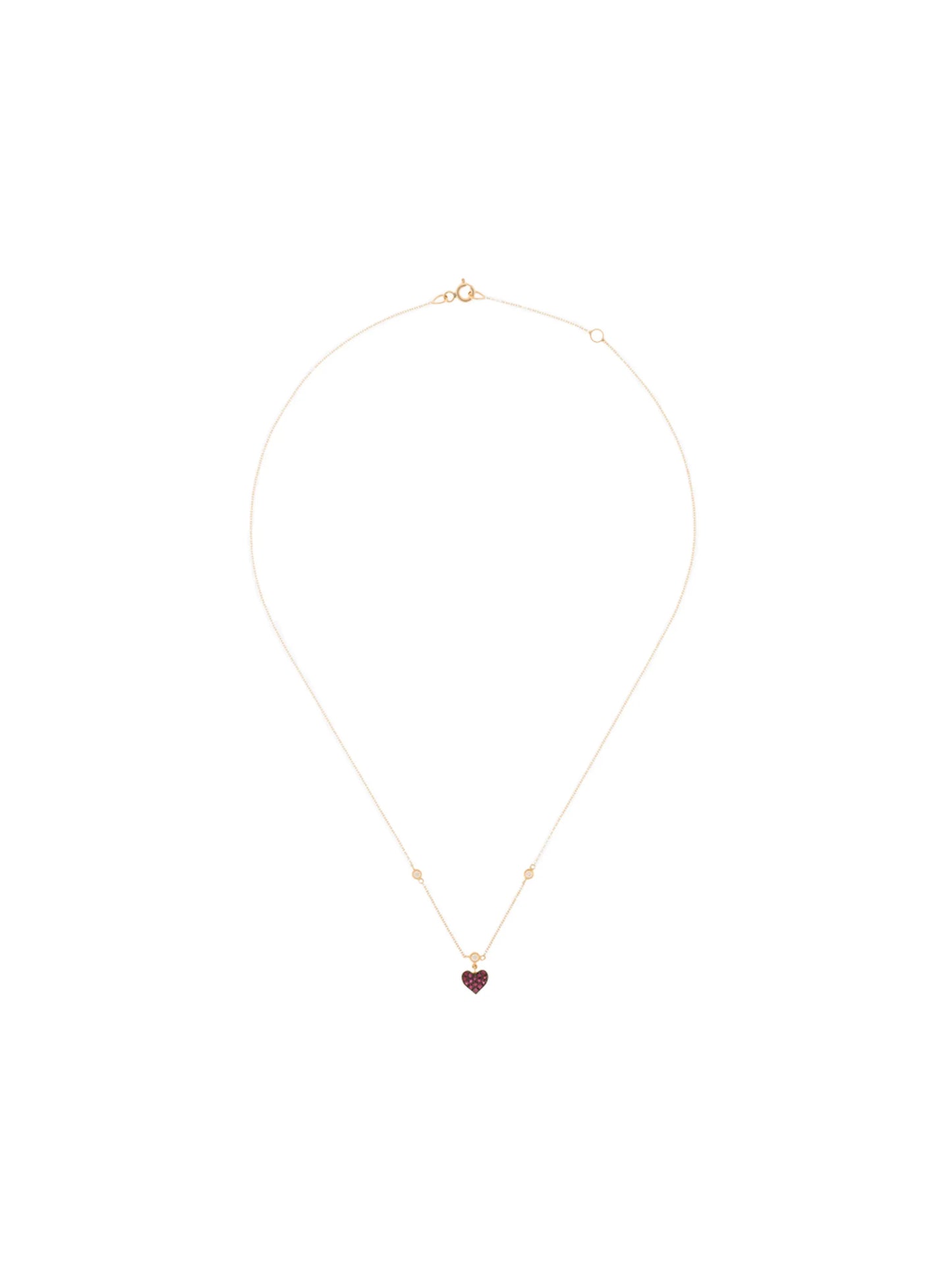14kt rose gold and ruby heart necklace