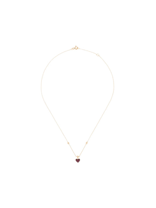 14kt rose gold and ruby heart necklace