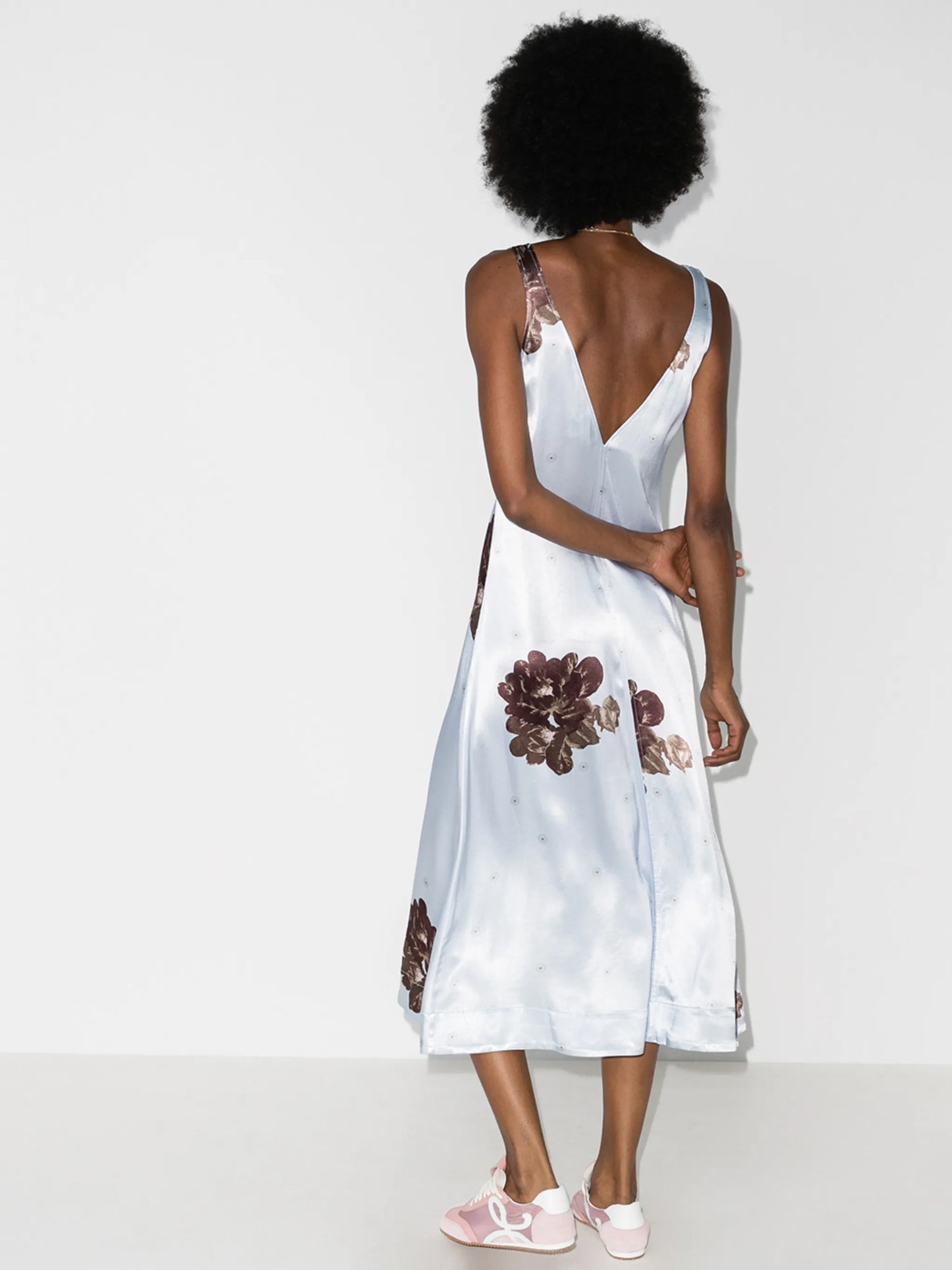 floral print satin dress
