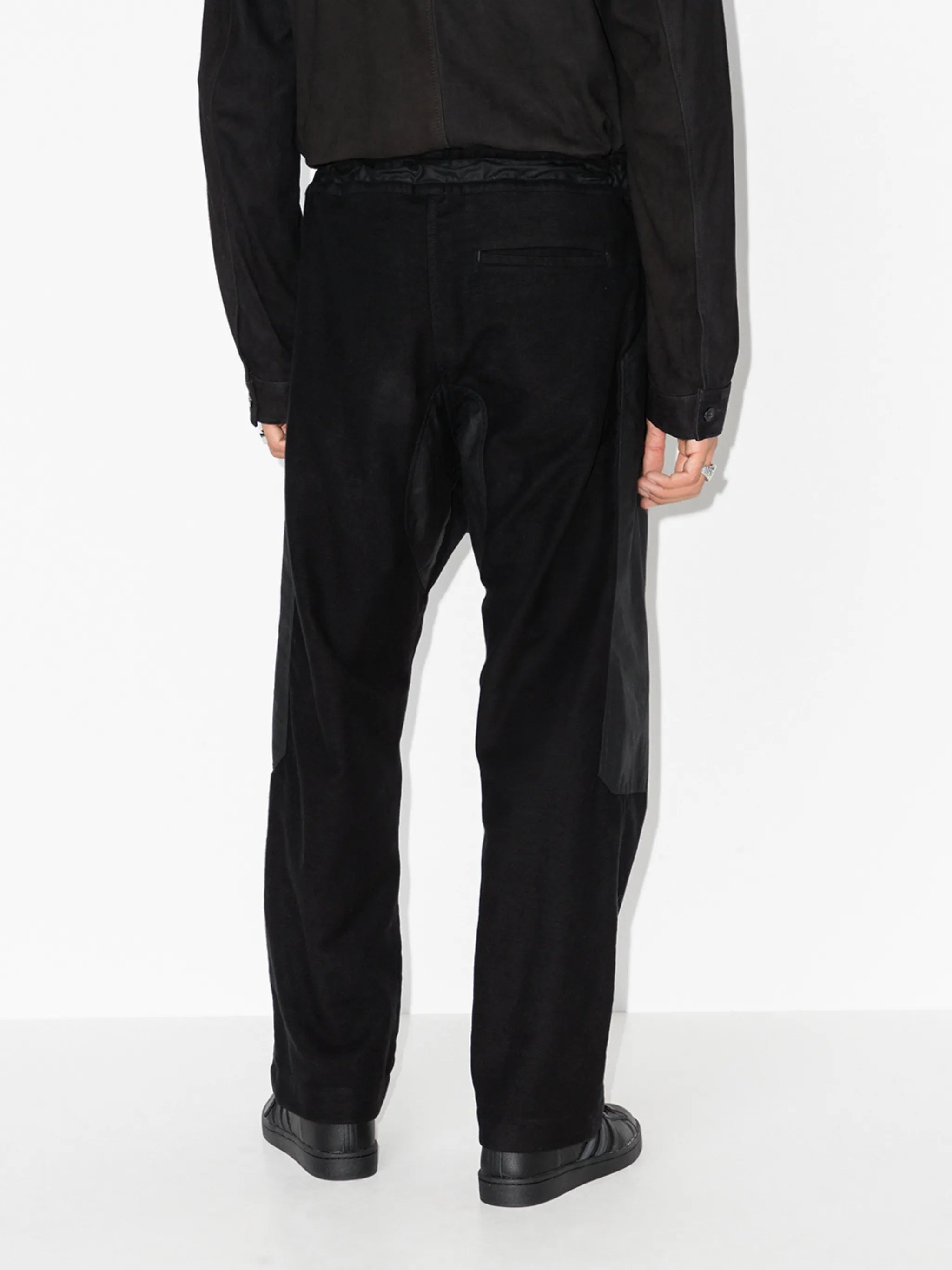 side-panel straight-leg trousers