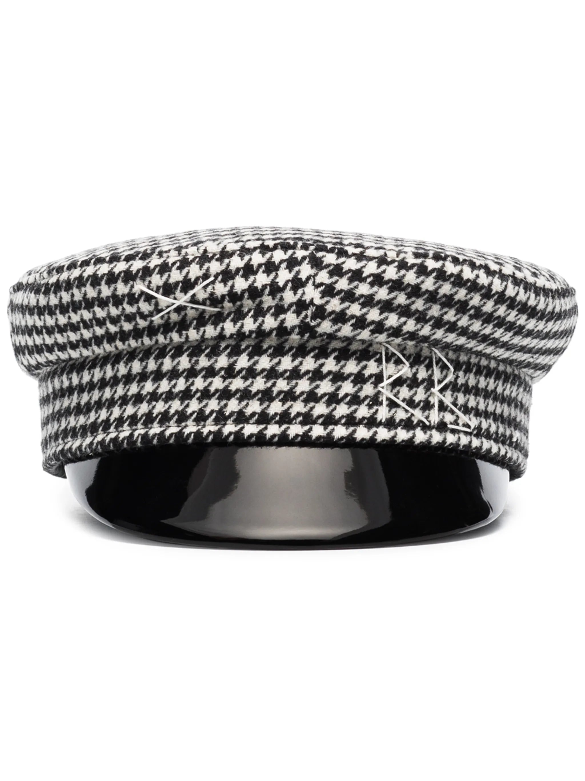 houndstooth-check baker boy hat