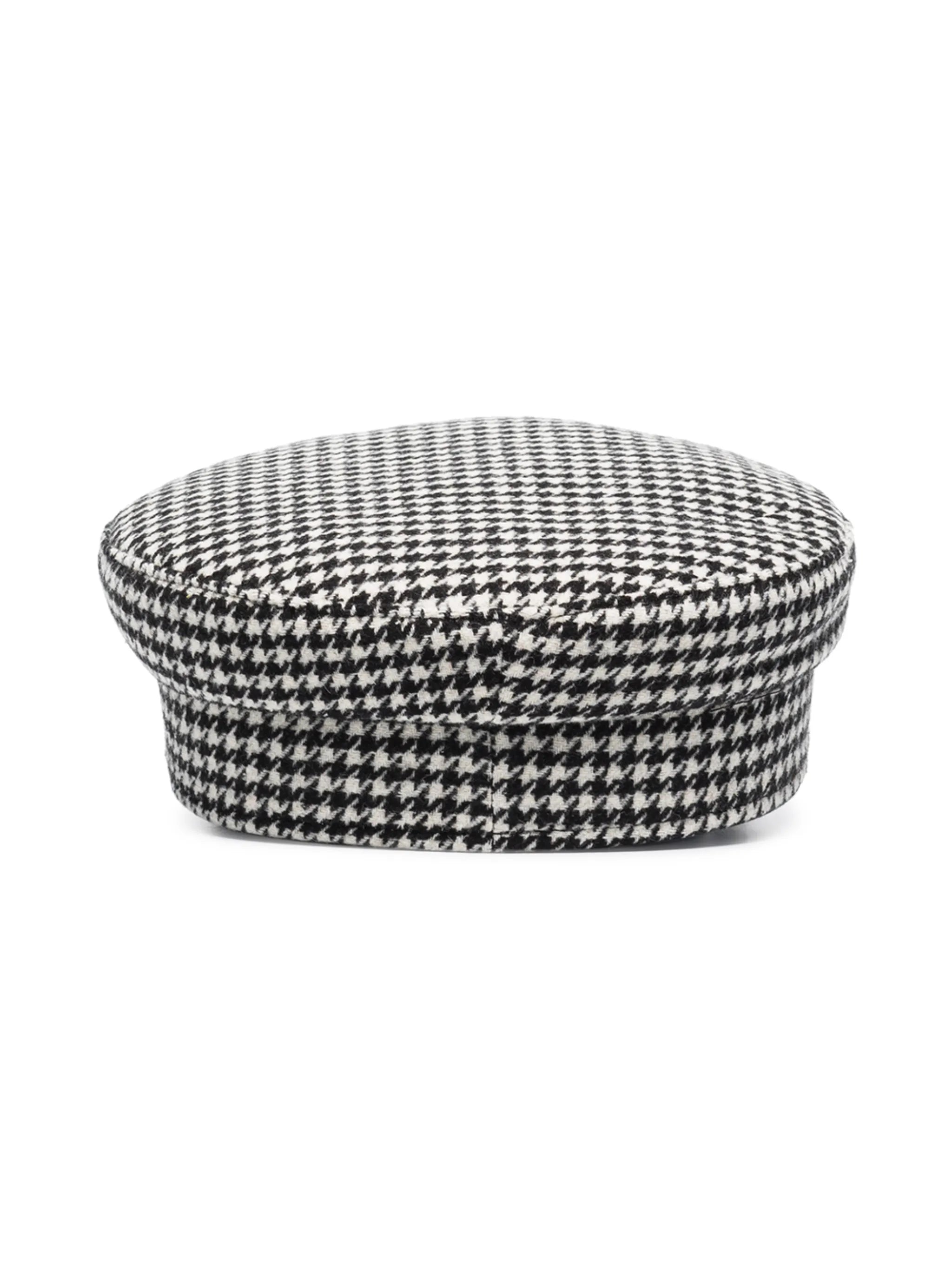 houndstooth-check baker boy hat