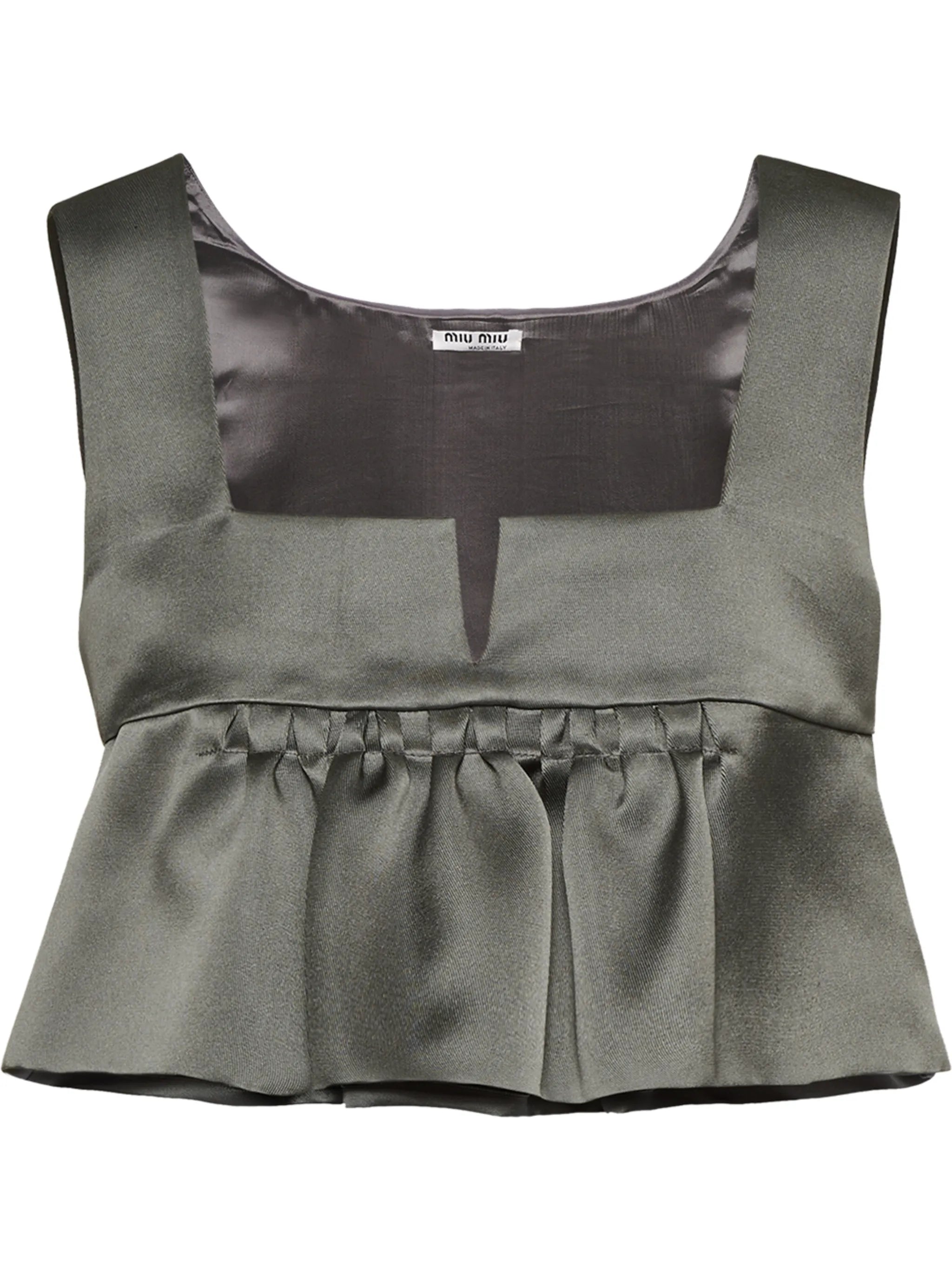 frill-trim cropped blouse