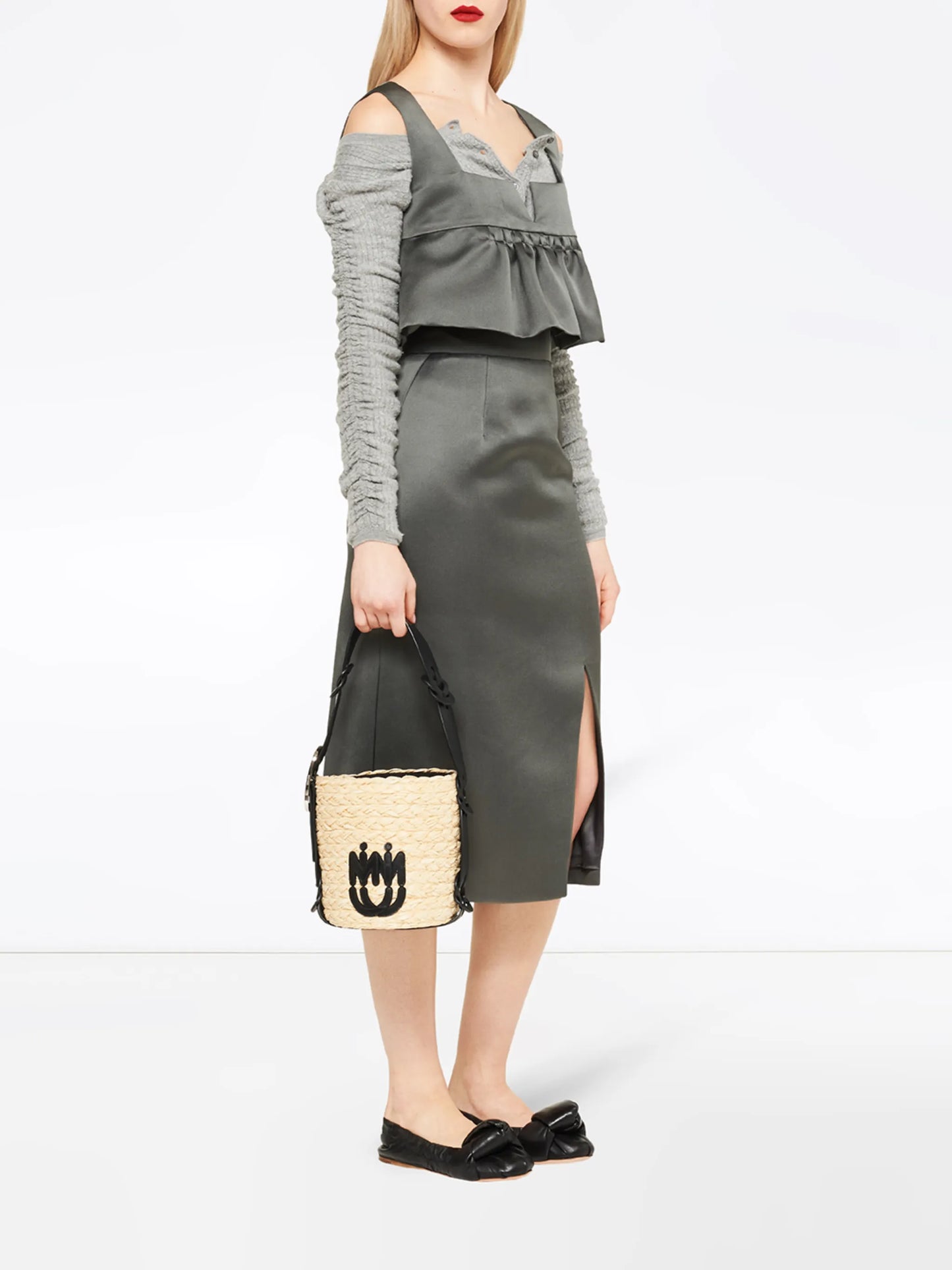frill-trim cropped blouse