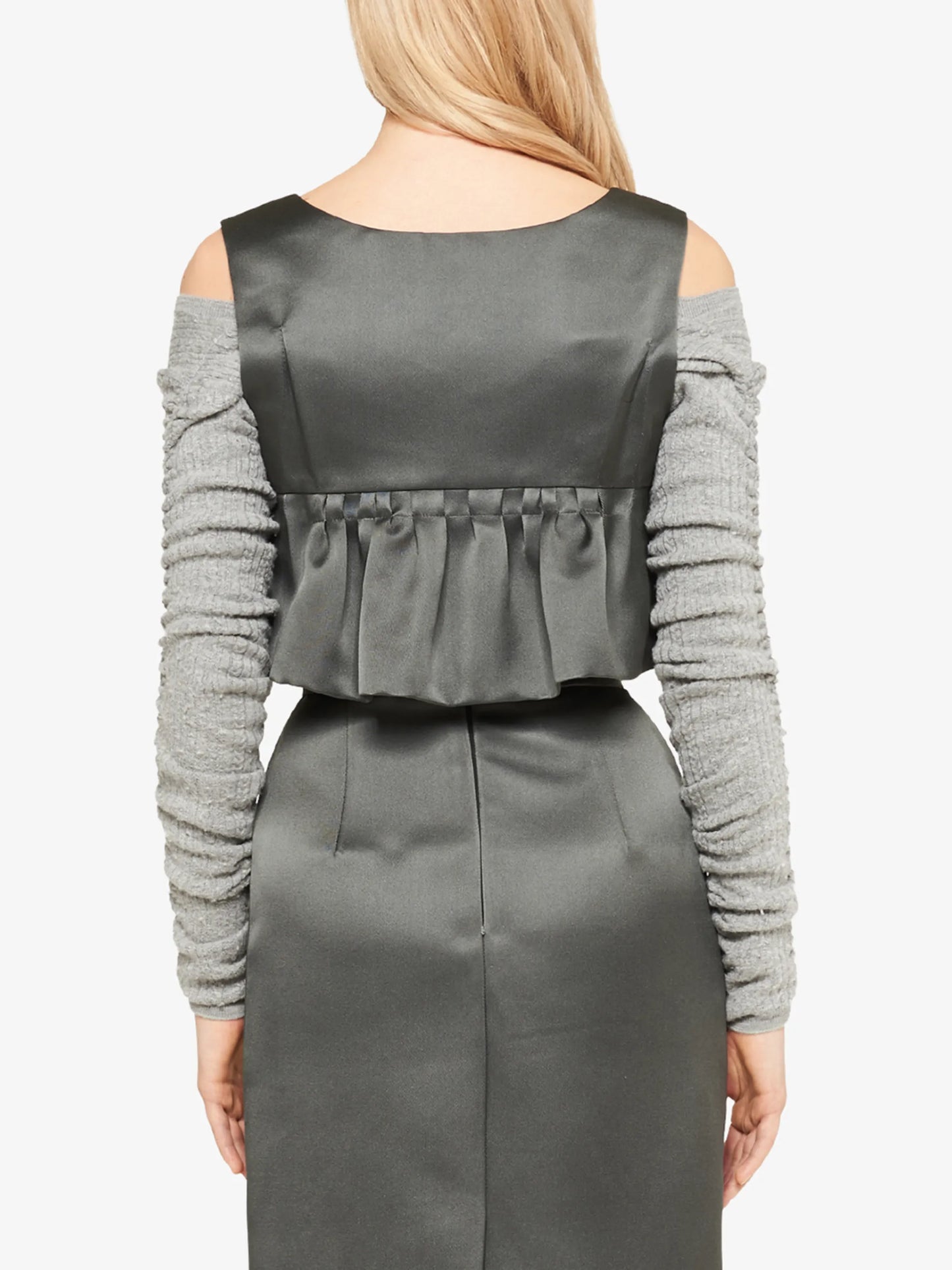 frill-trim cropped blouse