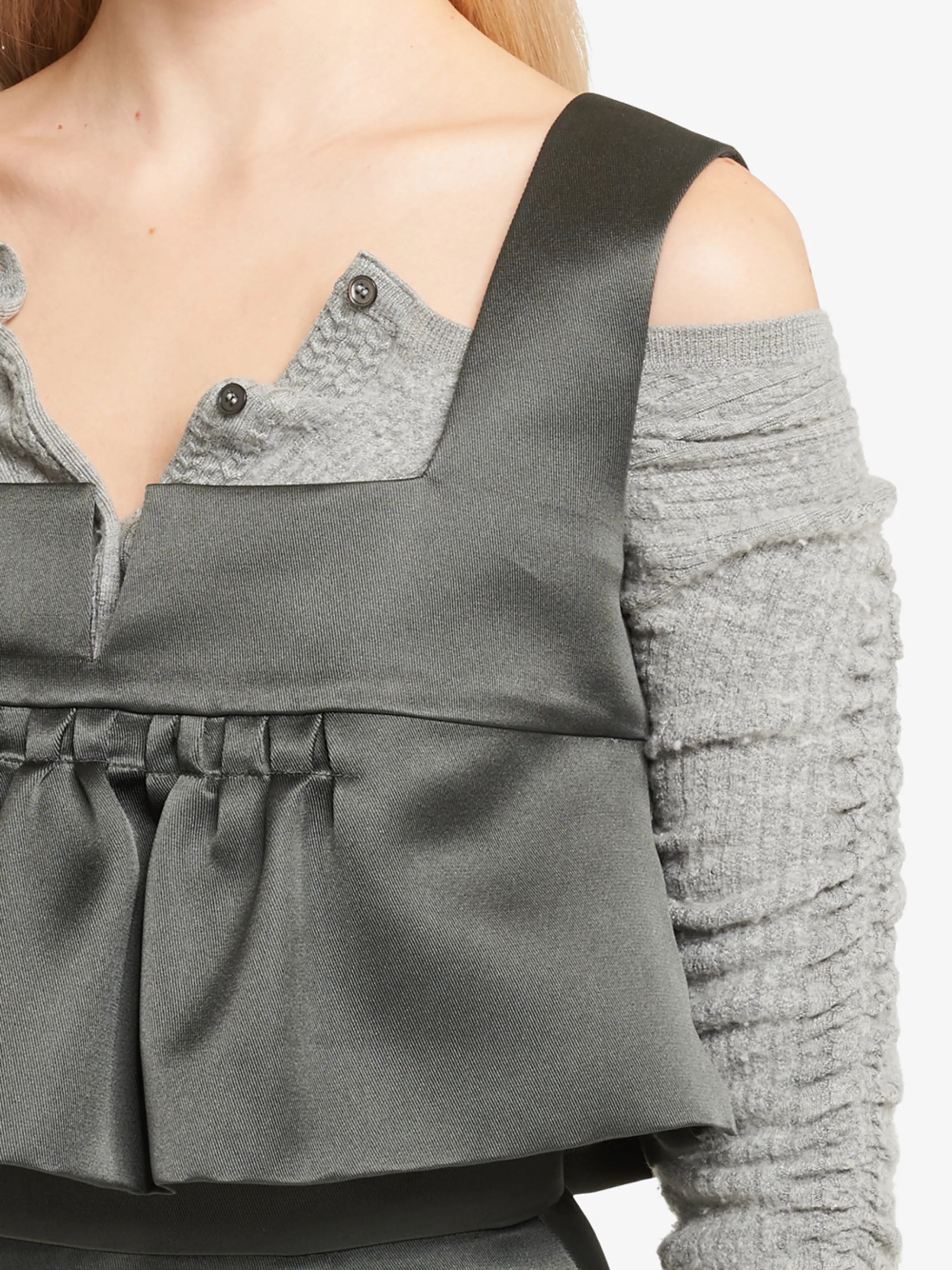 frill-trim cropped blouse