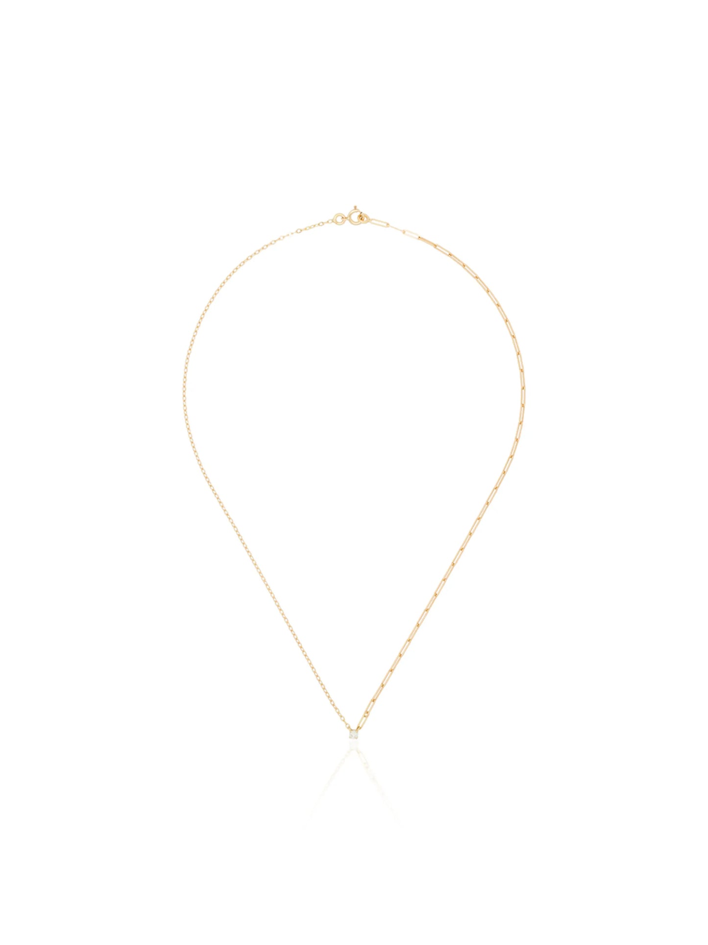 18kt yellow gold mixed chain diamond necklace