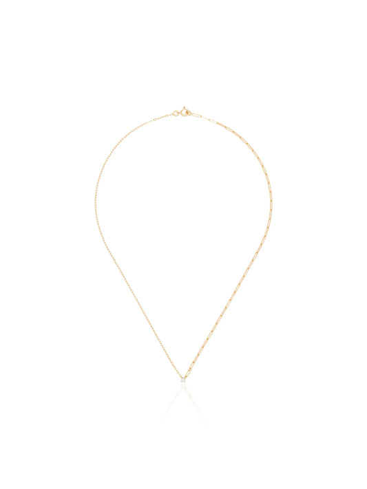 18kt yellow gold mixed chain diamond necklace