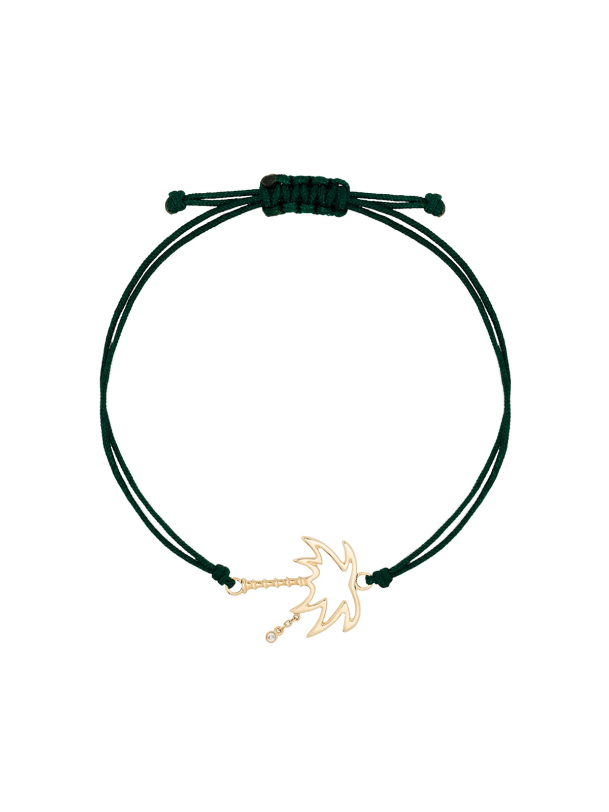 green and yellow palm tree wire bracelet