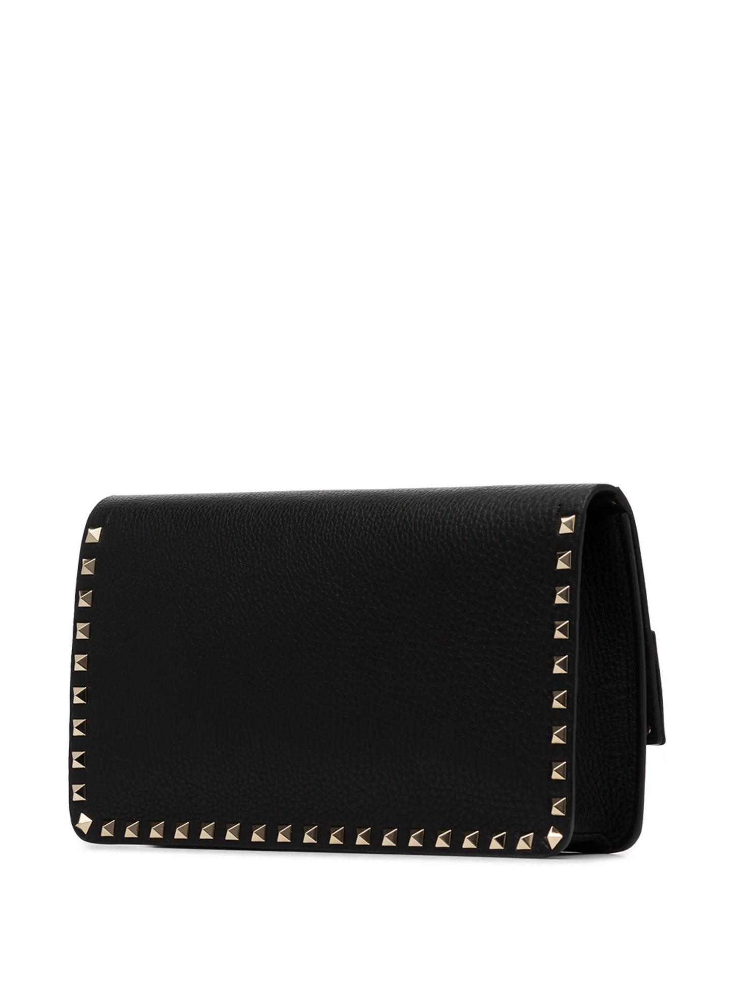 Rockstud grained leather envelope clutch