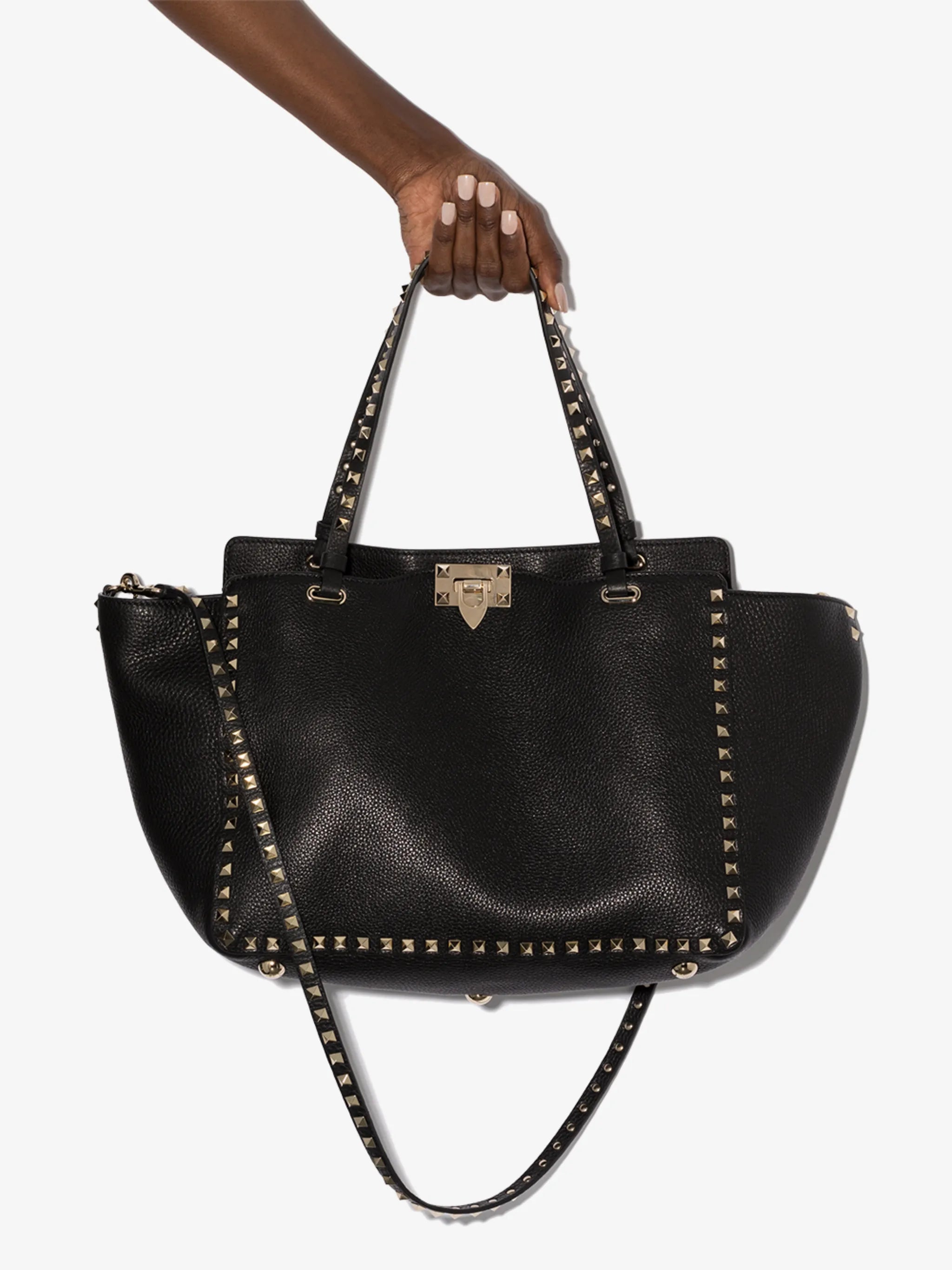 medium Rockstud leather tote