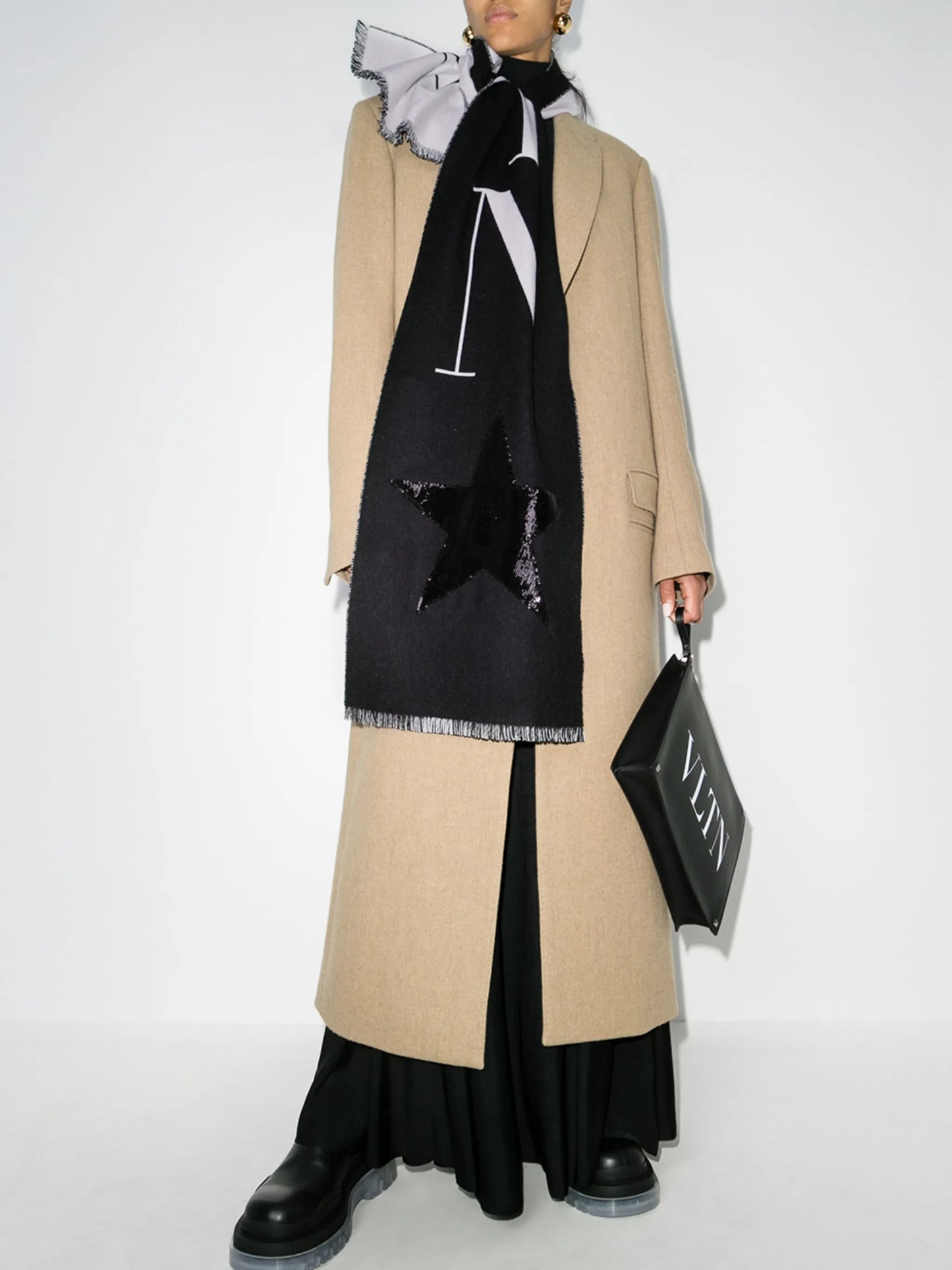 VLTN intarsia-knit scarf