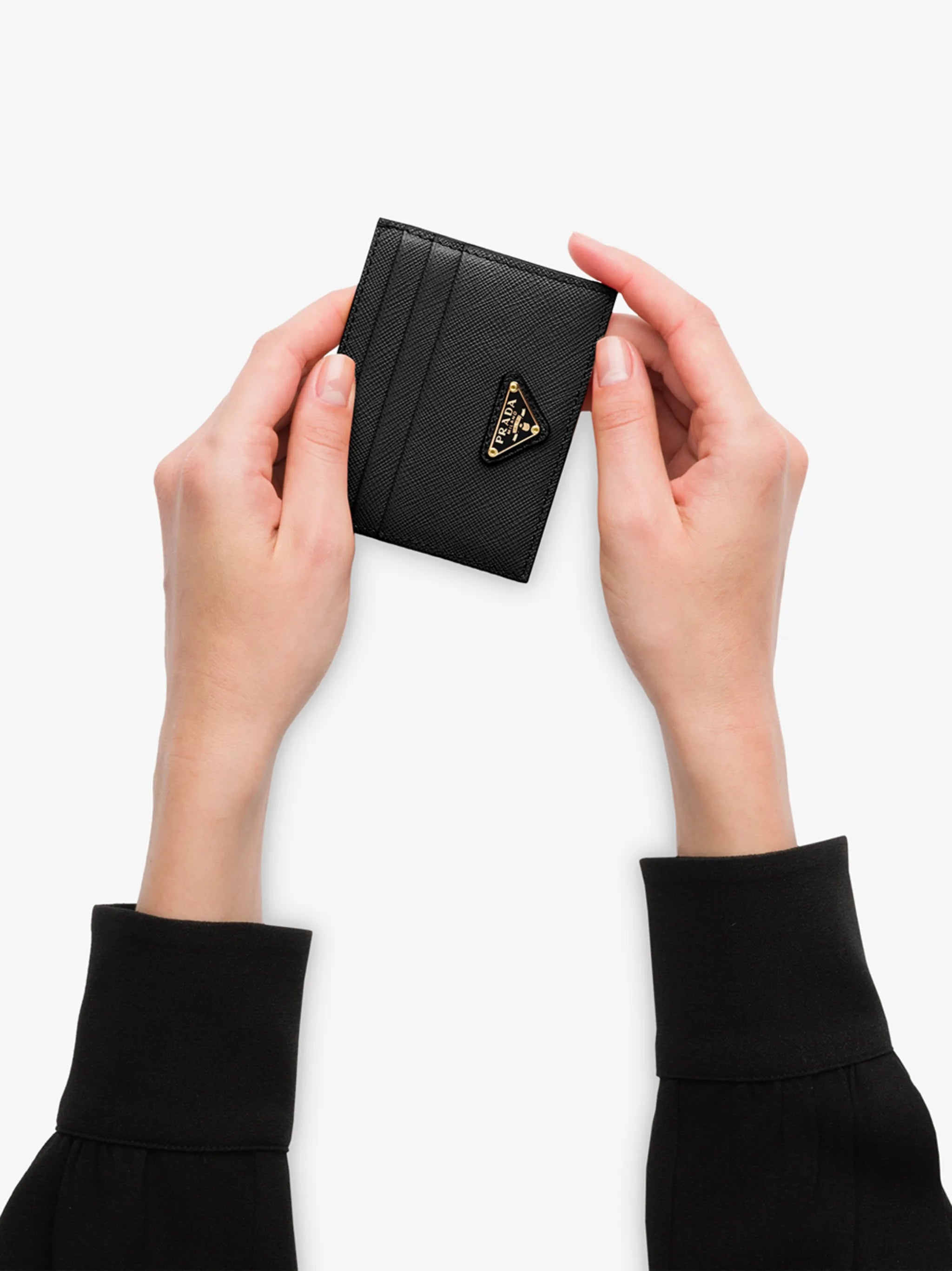 Saffiano leather card holder