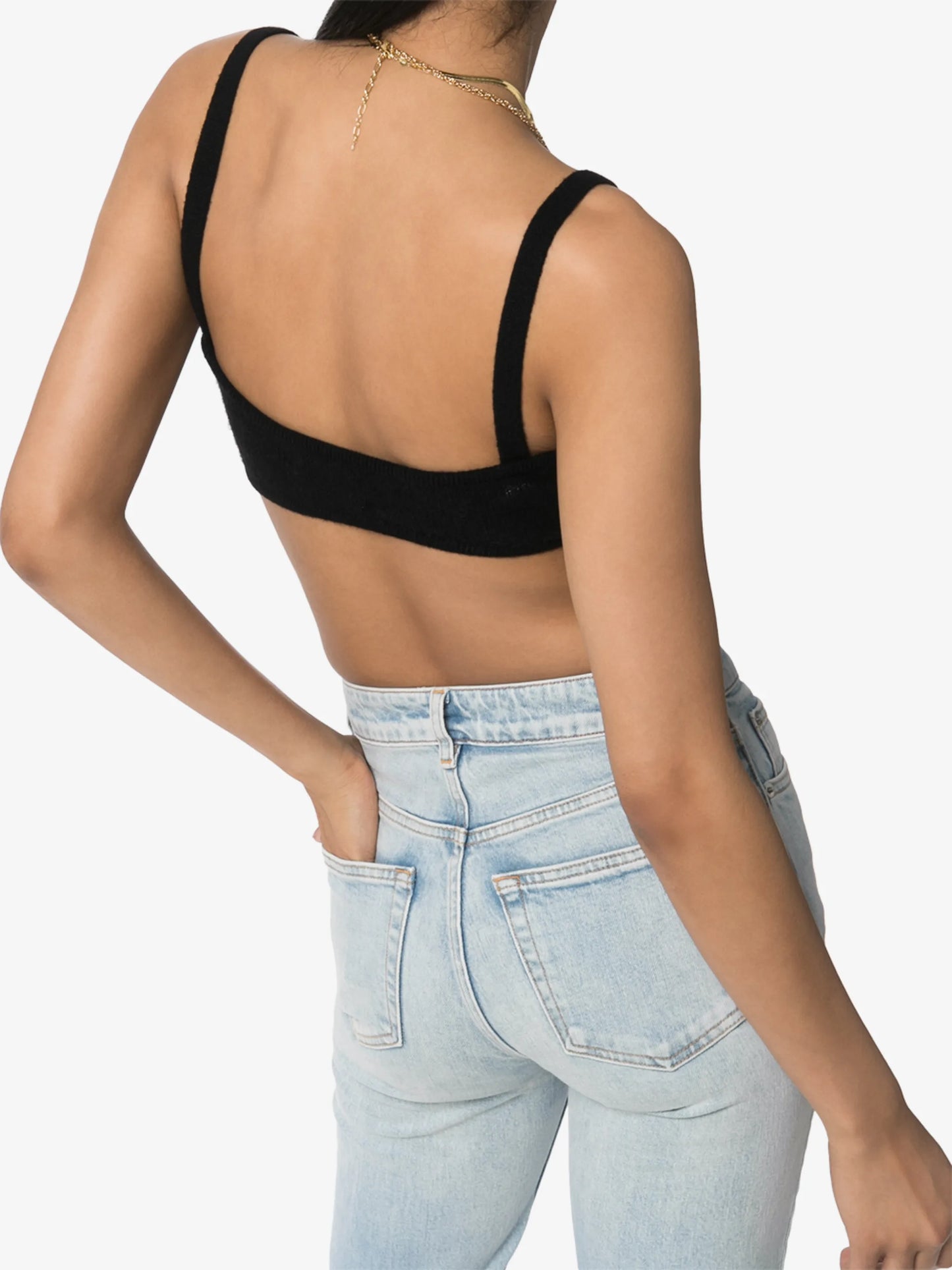 Eda cashmere-knit bralette top