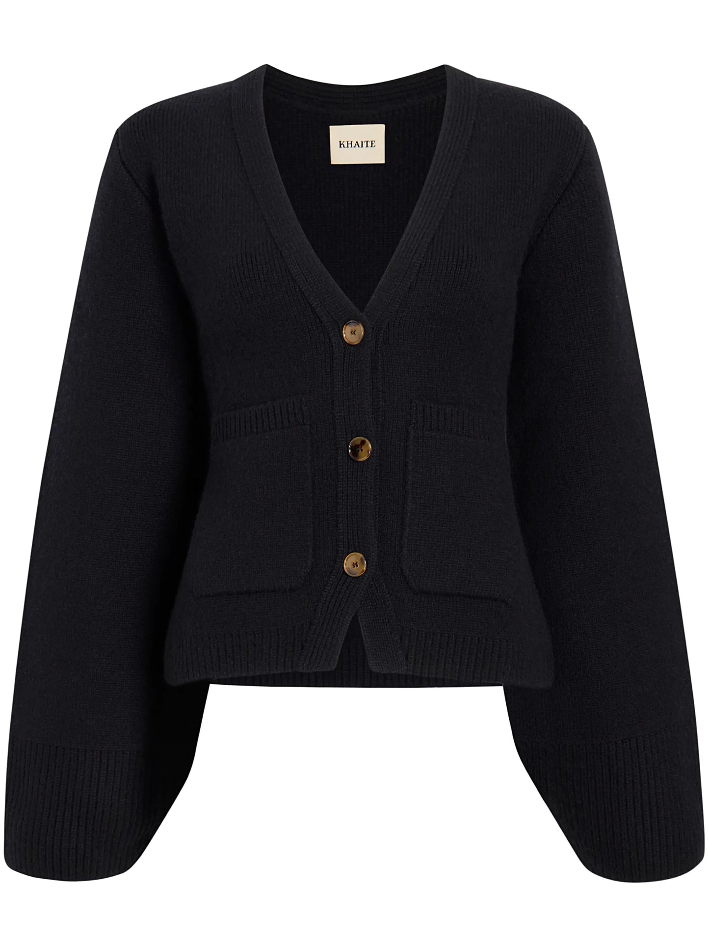 Scarlet flared-sleeve cashmere cardigan