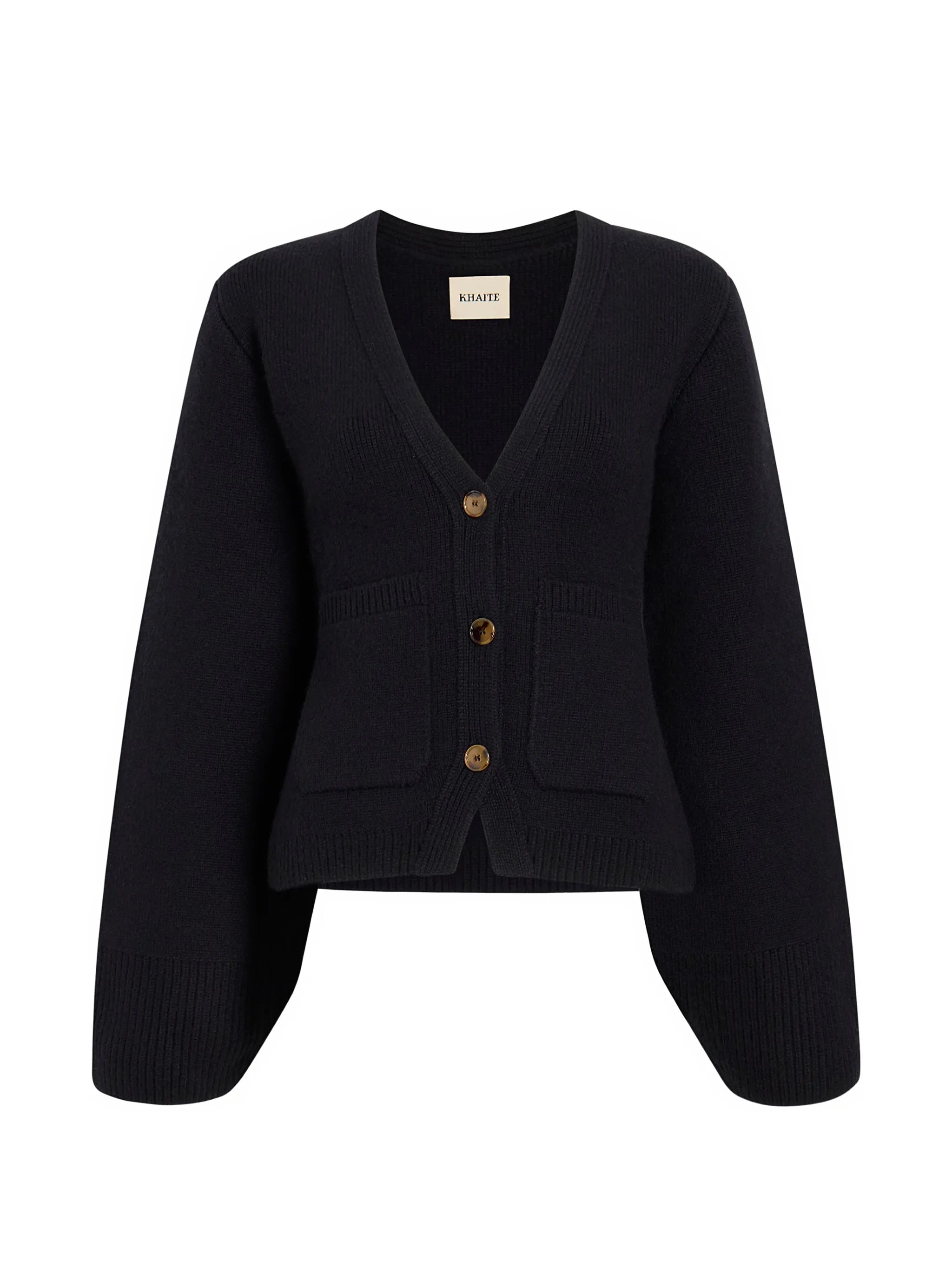 Scarlet flared-sleeve cashmere cardigan