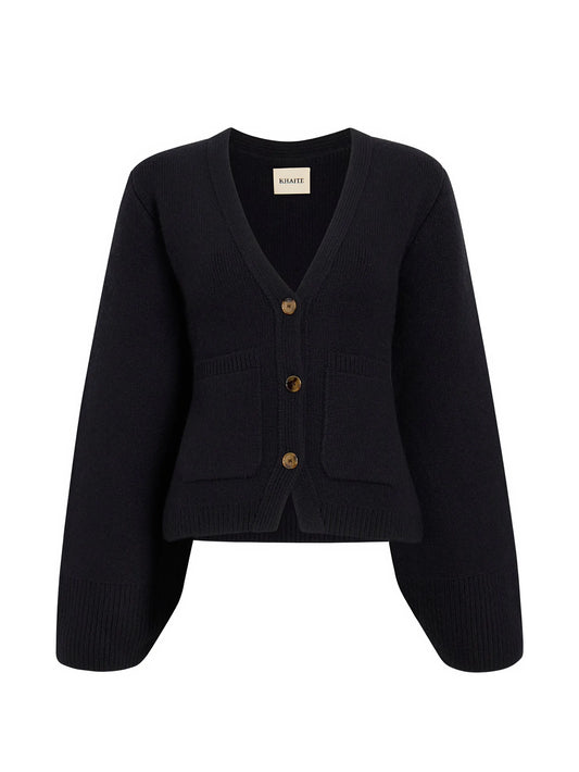 Scarlet flared-sleeve cashmere cardigan