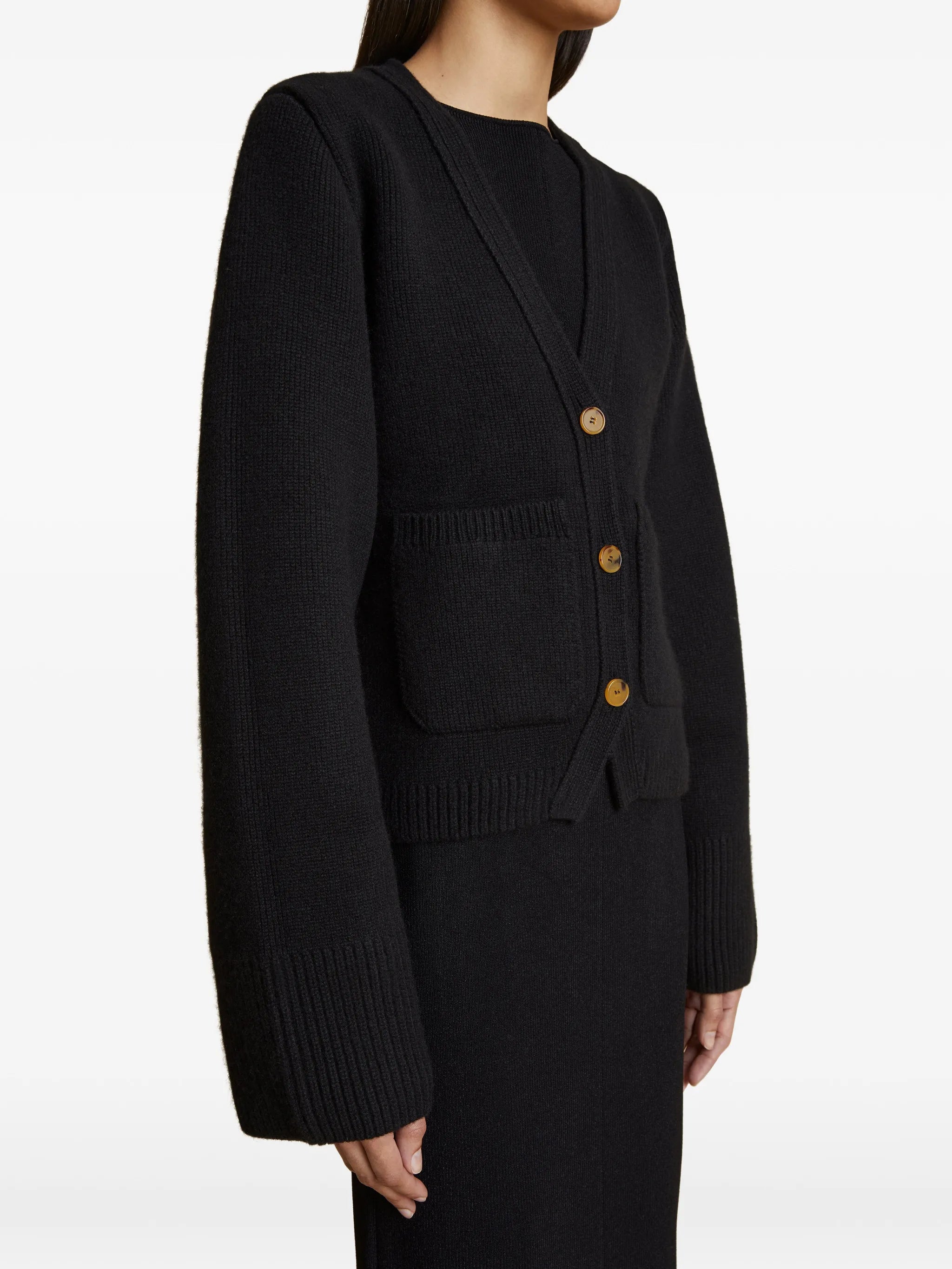 Scarlet flared-sleeve cashmere cardigan