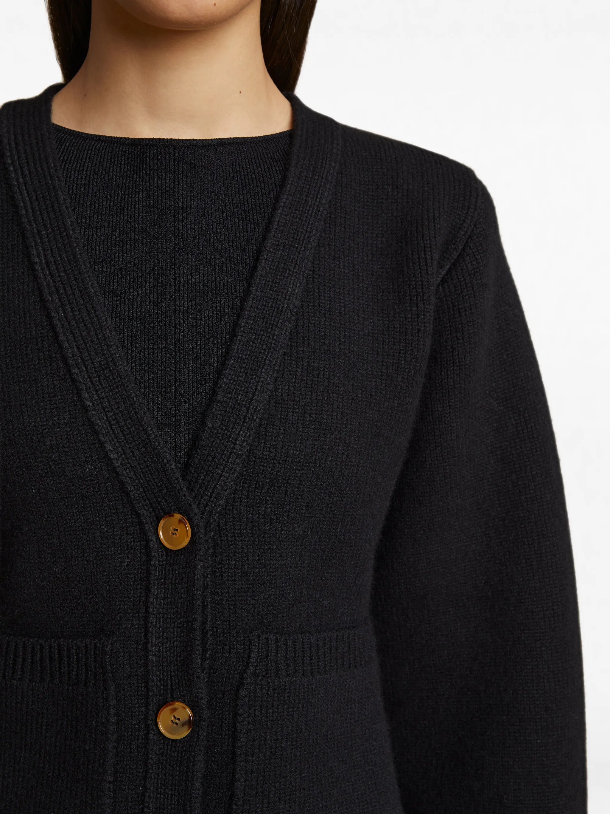 Scarlet flared-sleeve cashmere cardigan