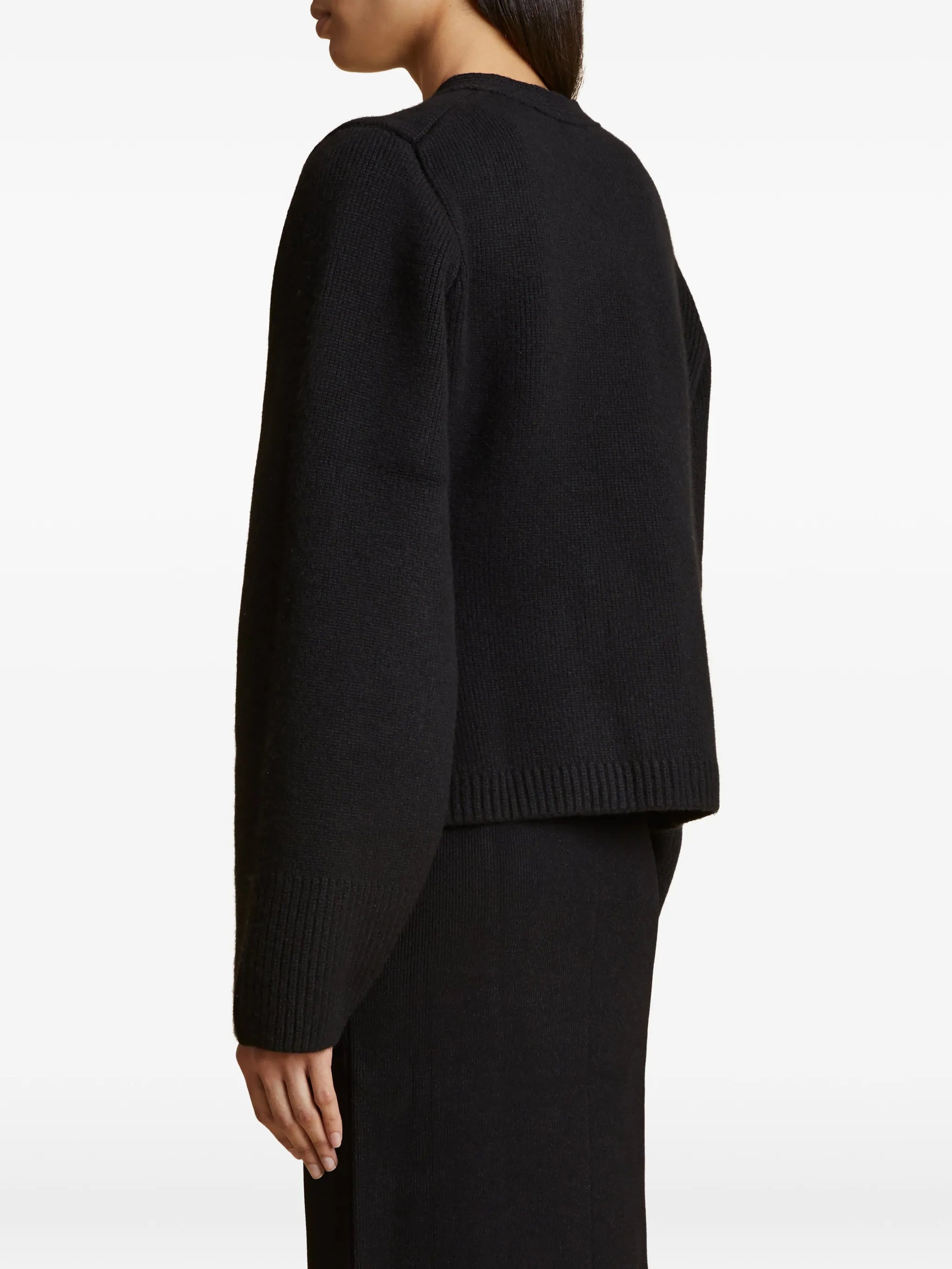 Scarlet flared-sleeve cashmere cardigan