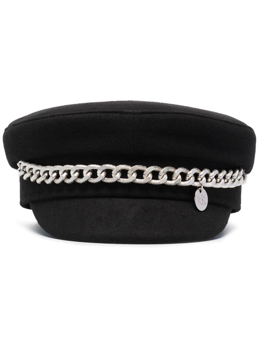 chain-detail baker boy hat