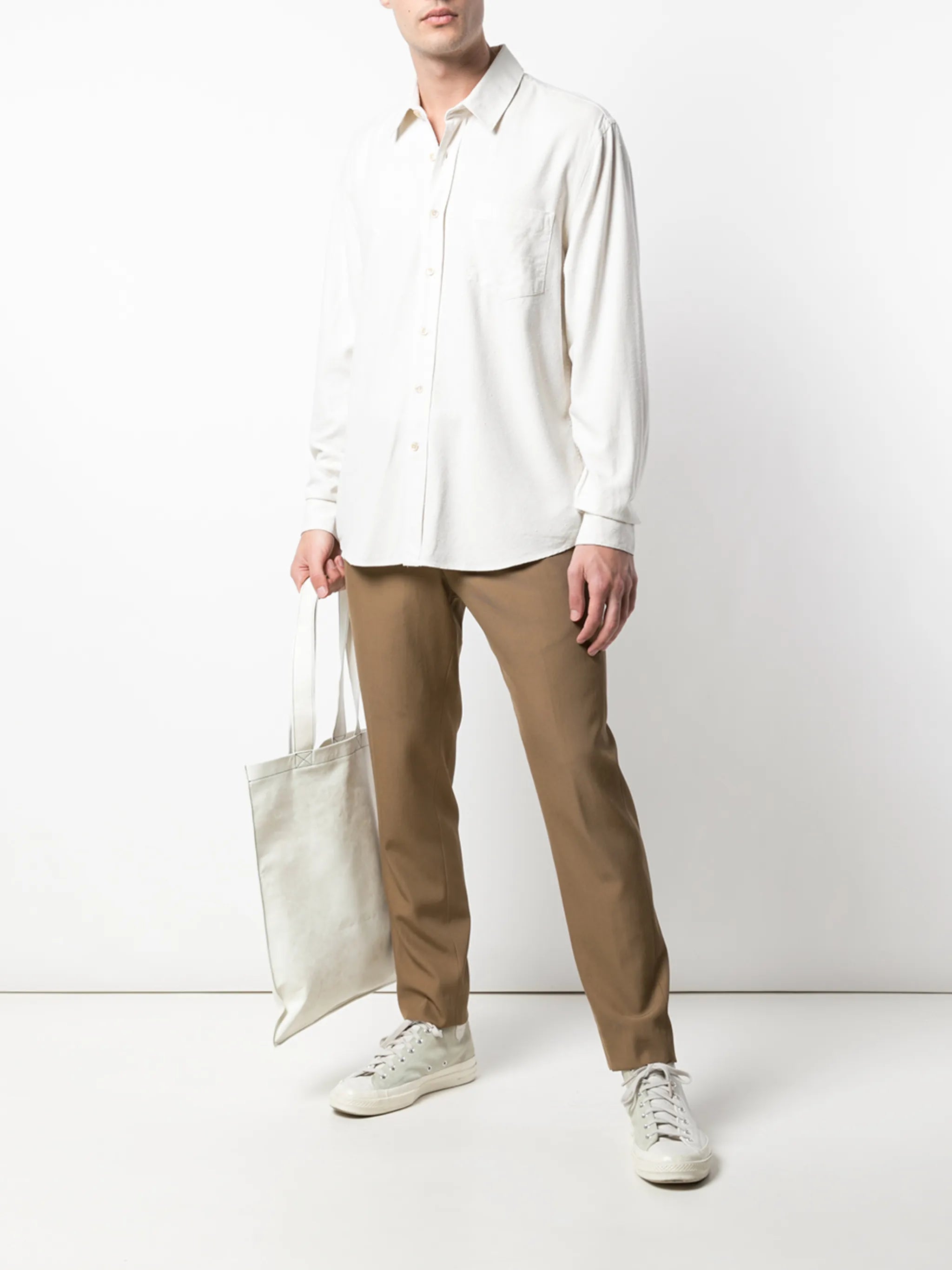 long-sleeve silk shirt