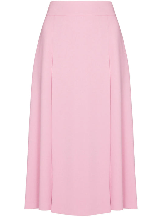 pleated front high-waisted skirt