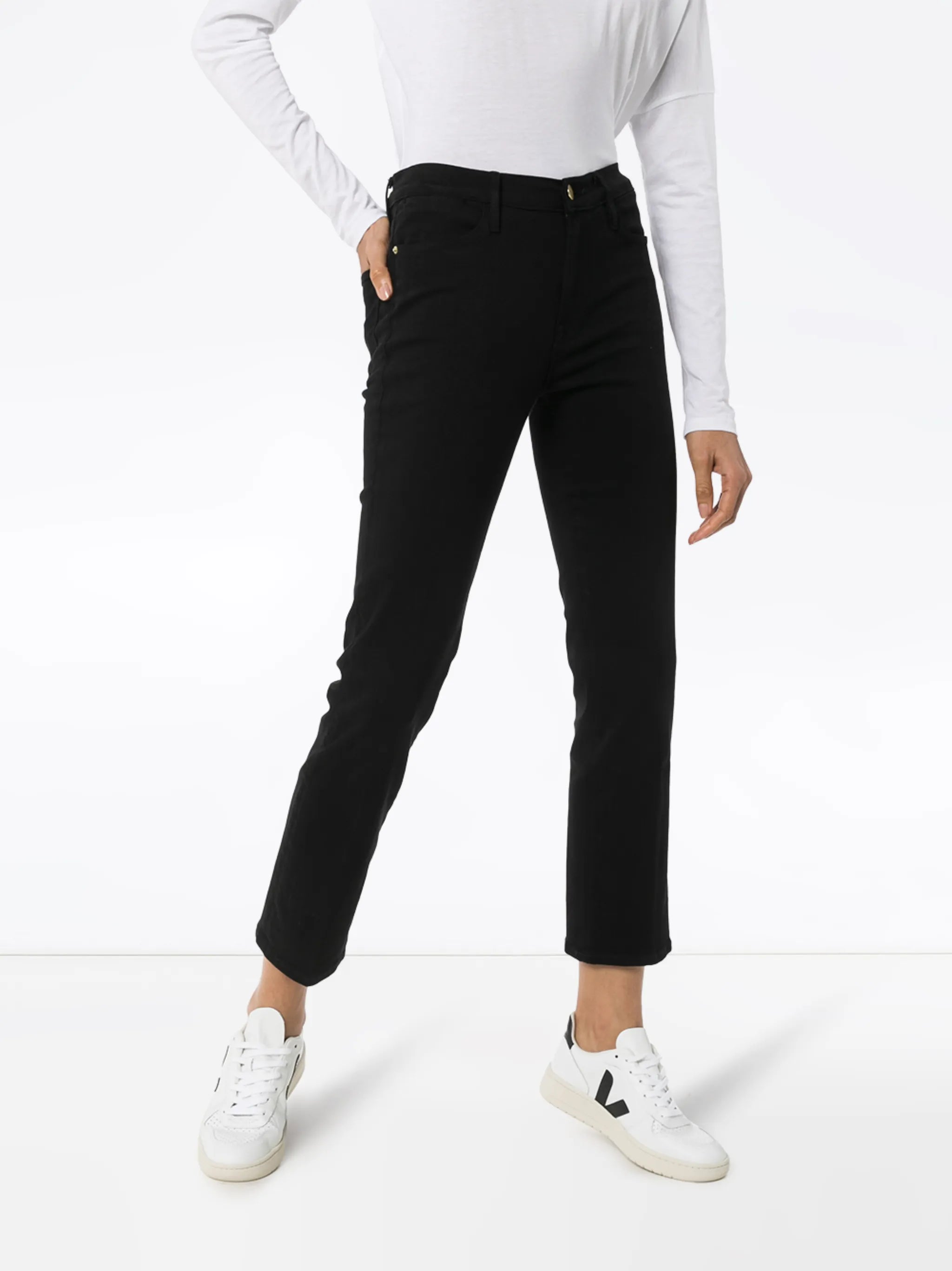 Denim Le High straight leg jeans
