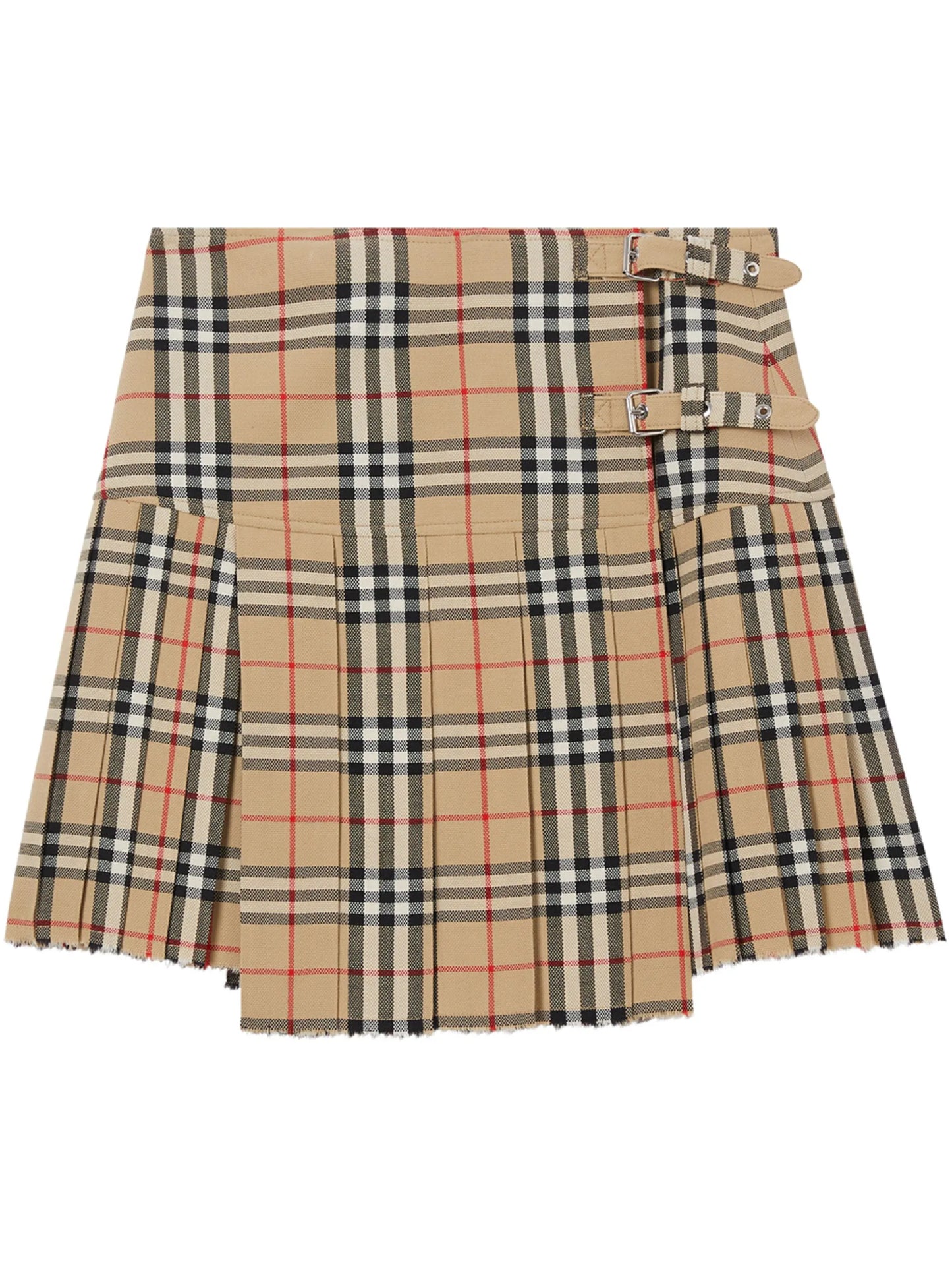 mini checked-pattern pleated skirt