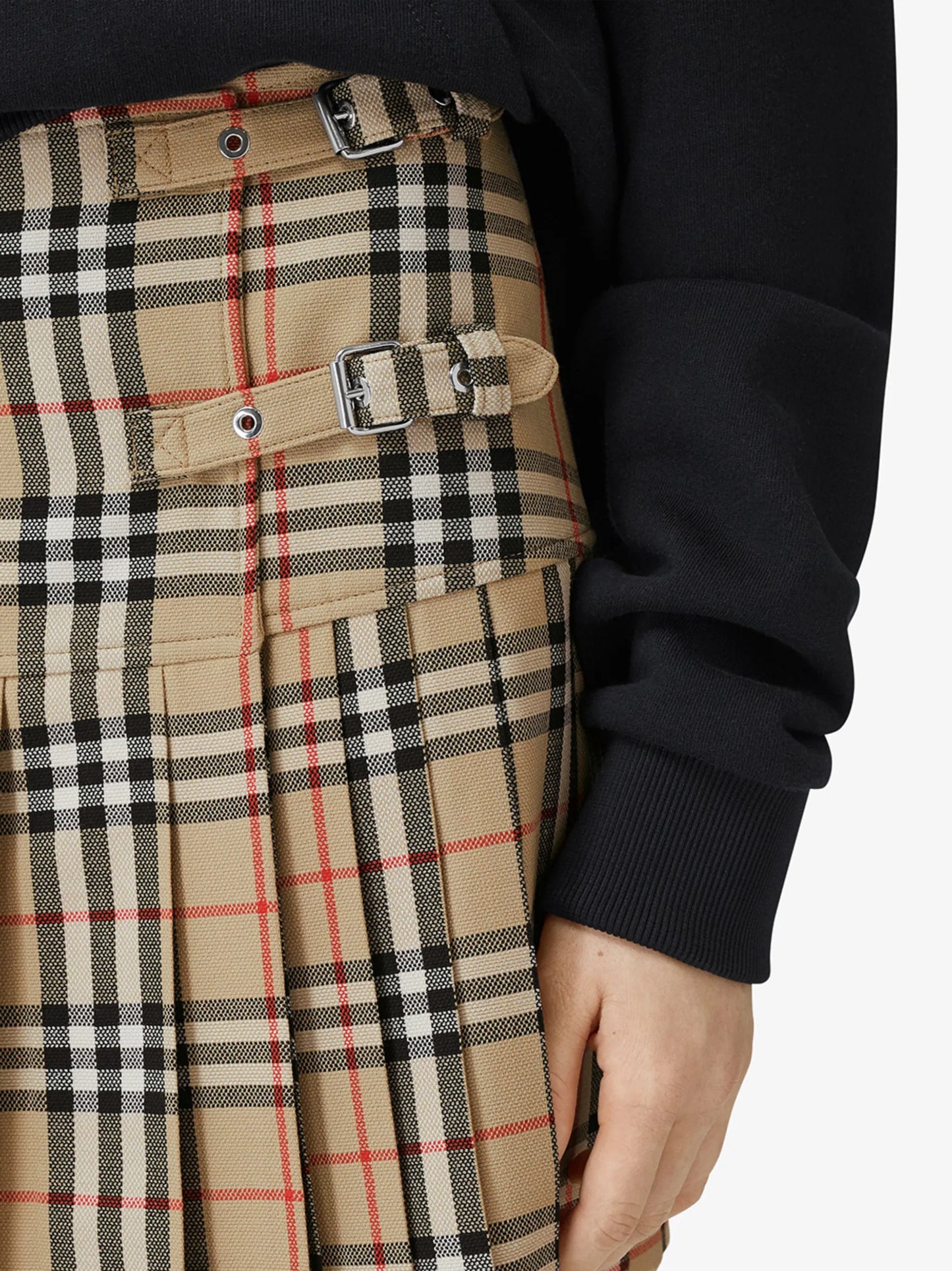 mini checked-pattern pleated skirt