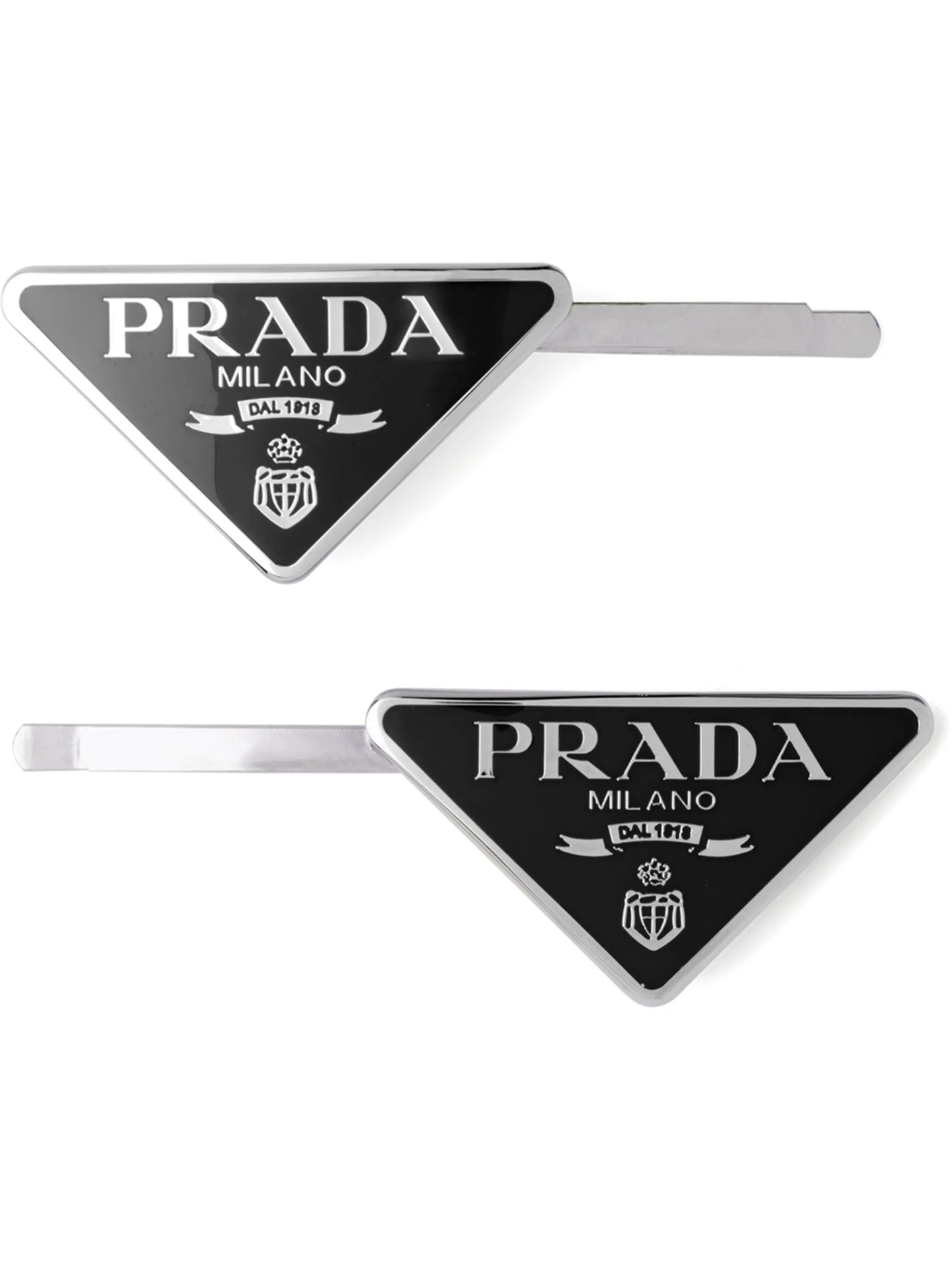 triangle-logo hair clips (set of two)