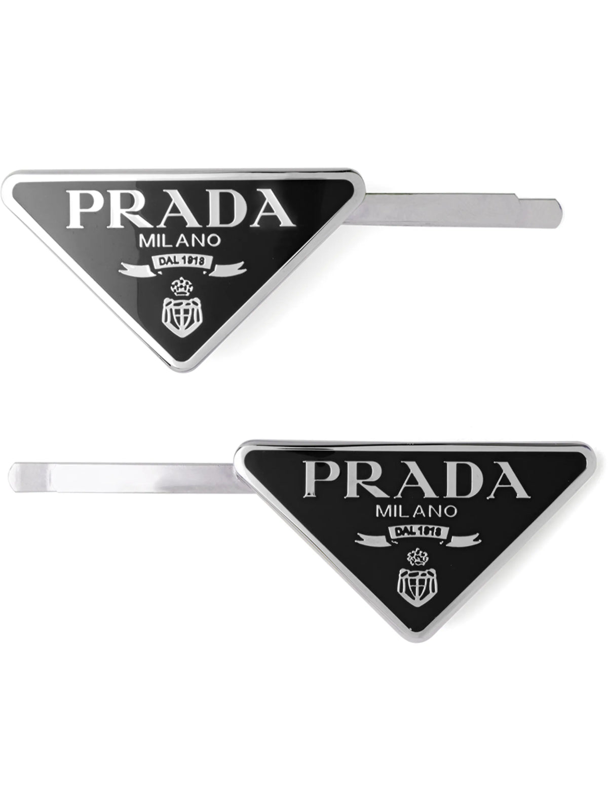 triangle-logo hair clips (set of two)