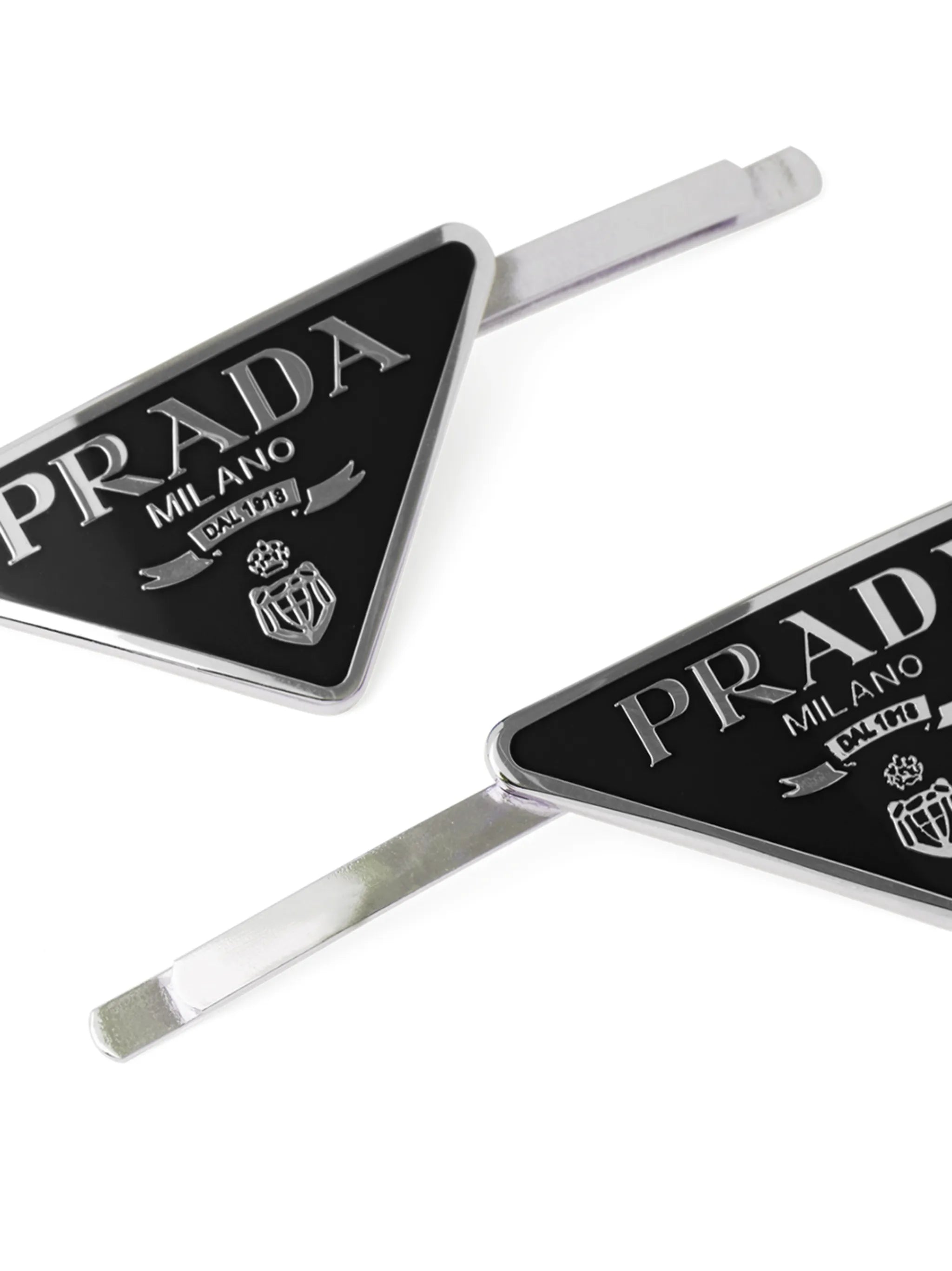 triangle-logo hair clips (set of two)