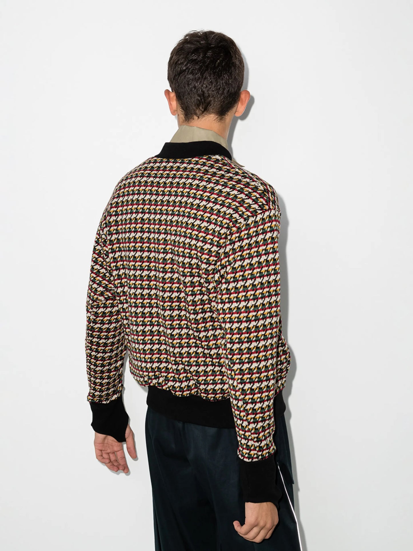 jacquard-geometric knit jumper