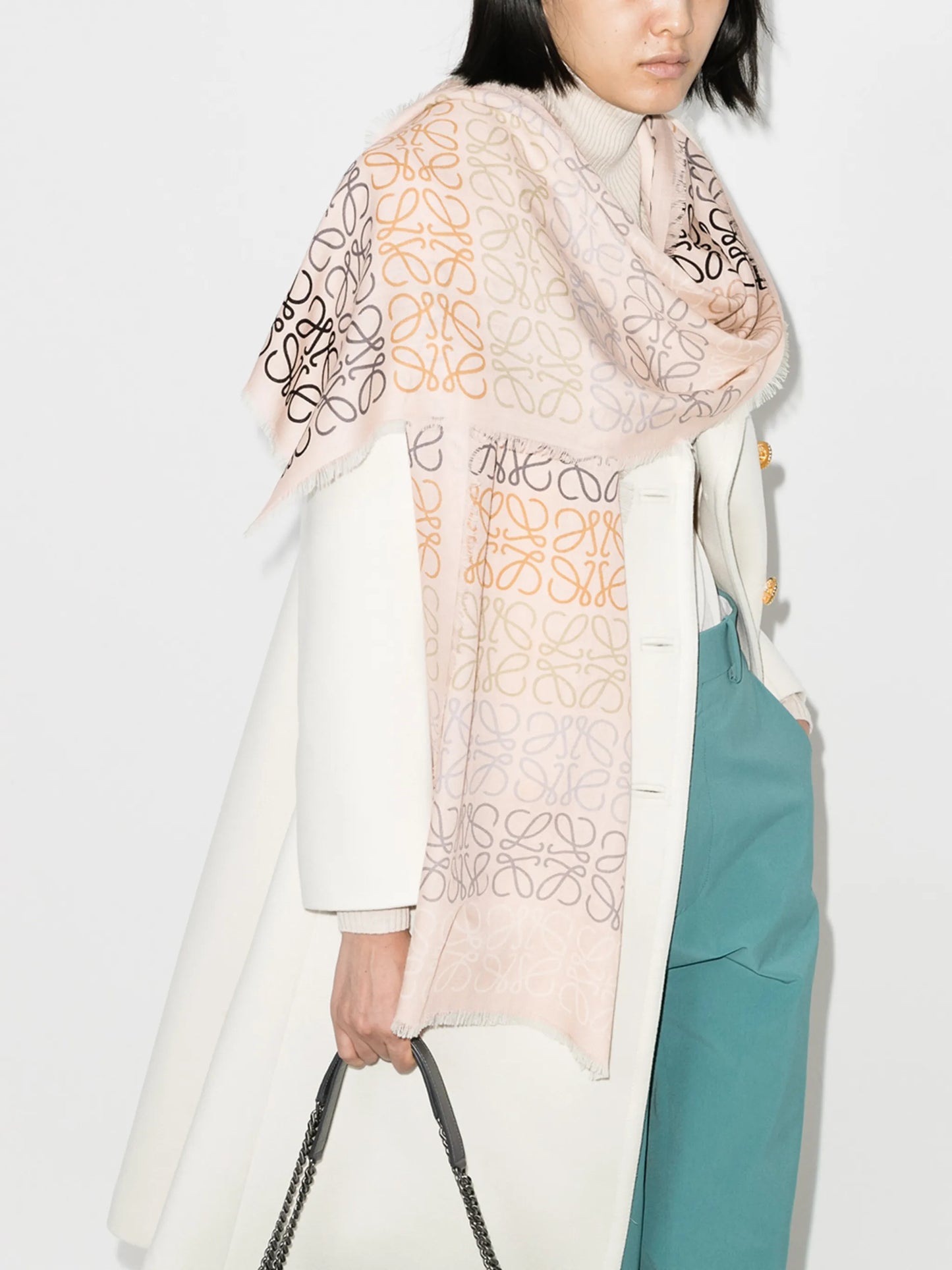monogram stripe scarf