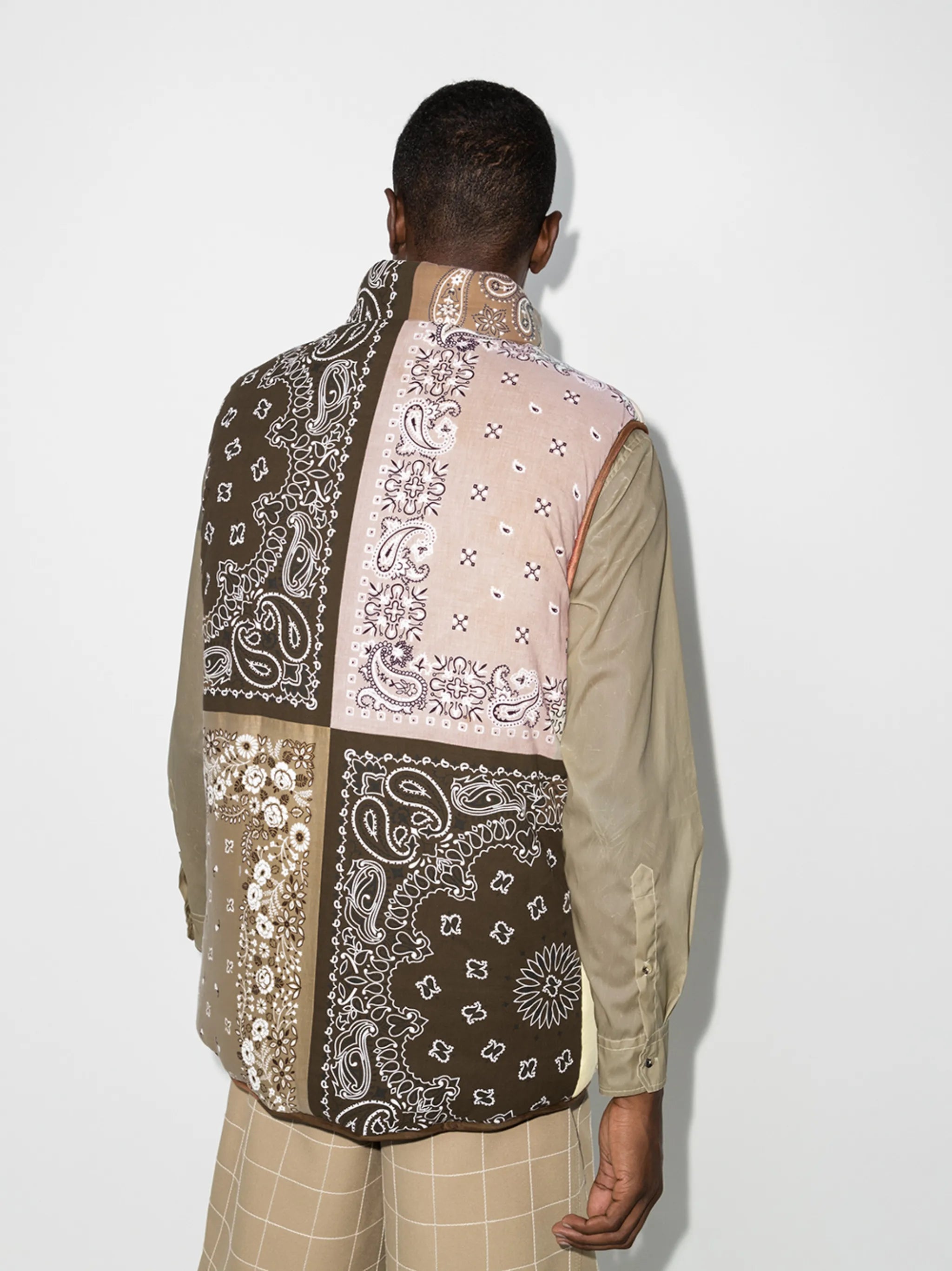 reversible bandana print gilet