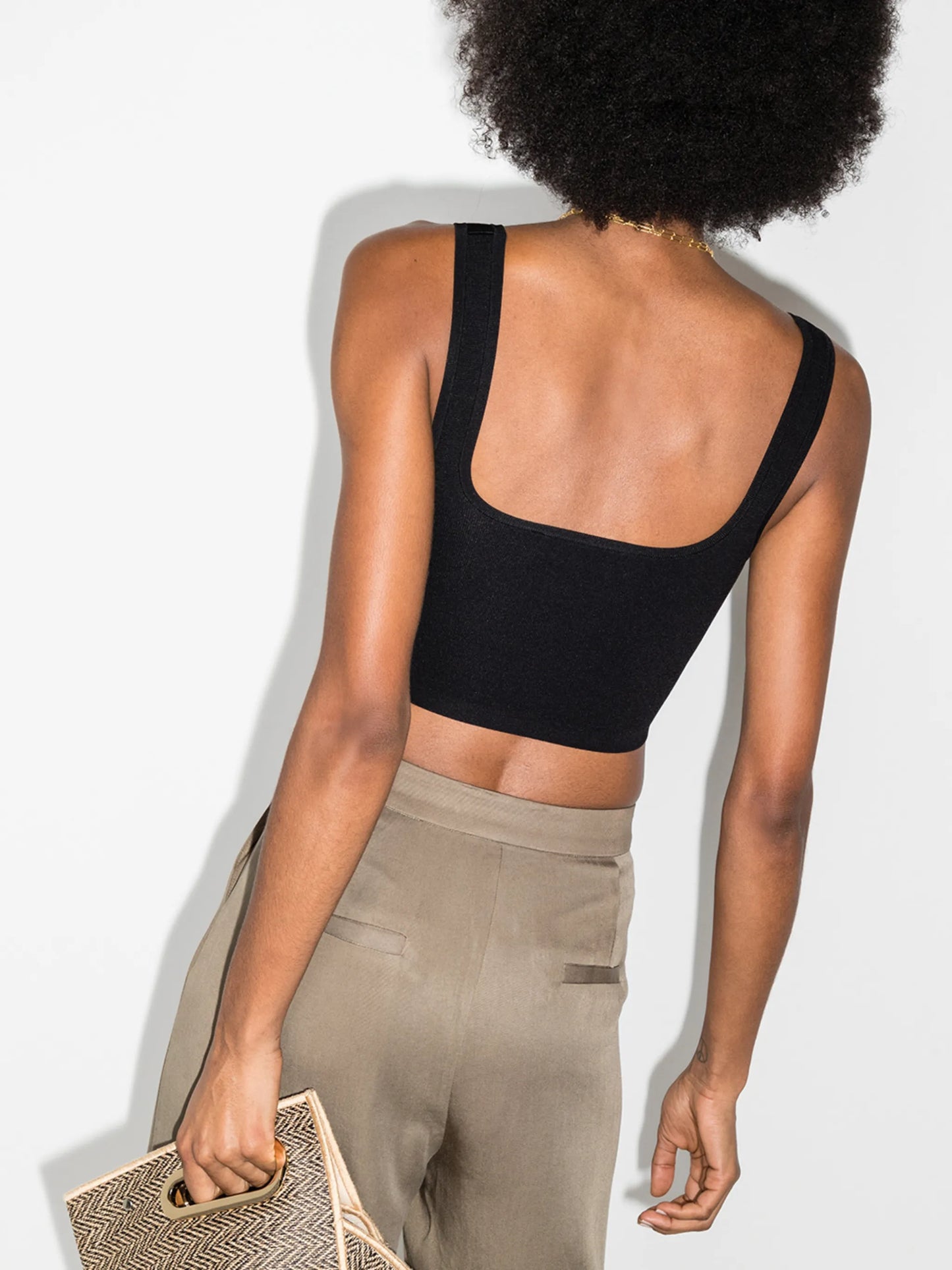 stretch-fit cropped tank top