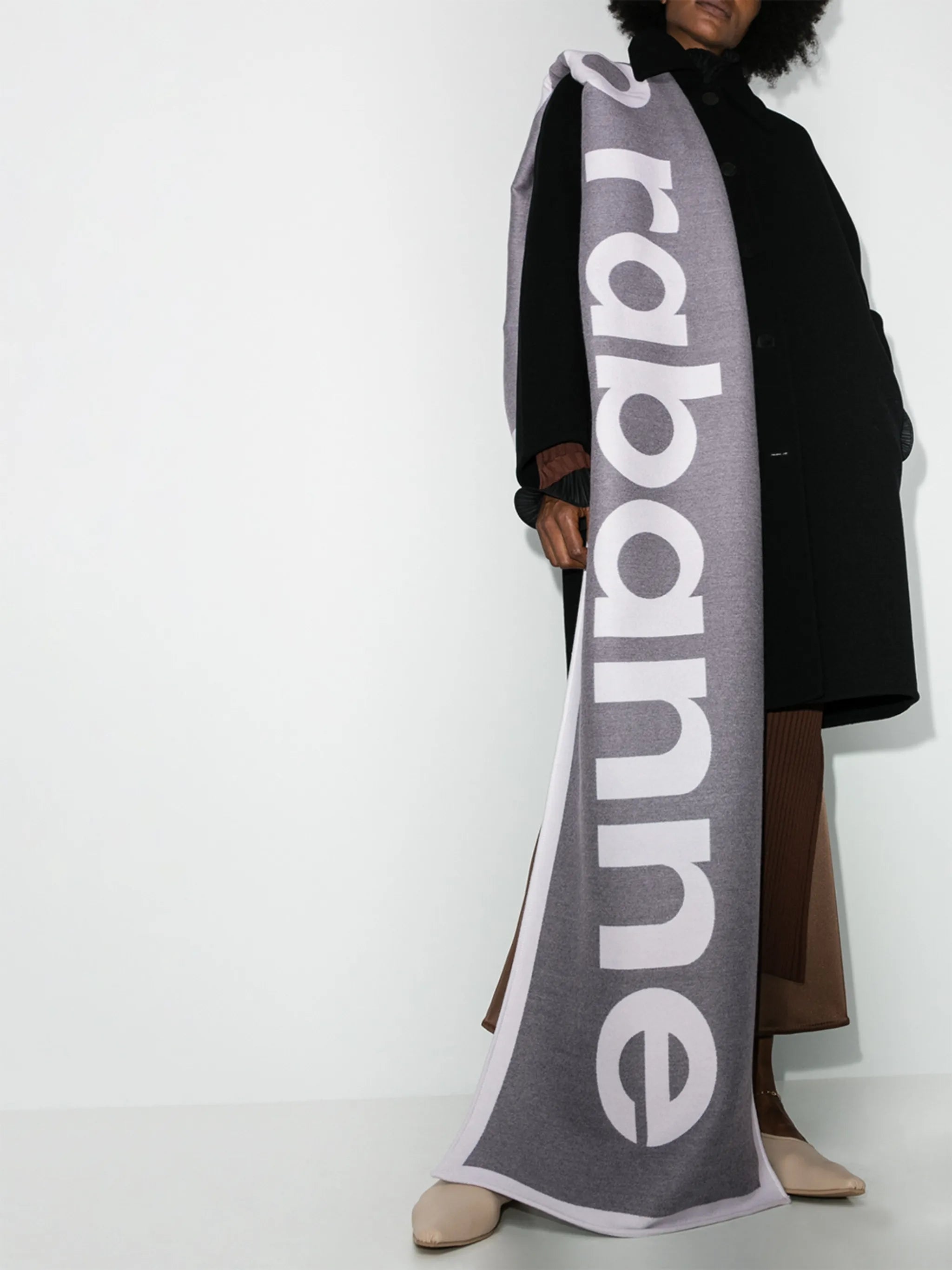 logo embroidered scarf