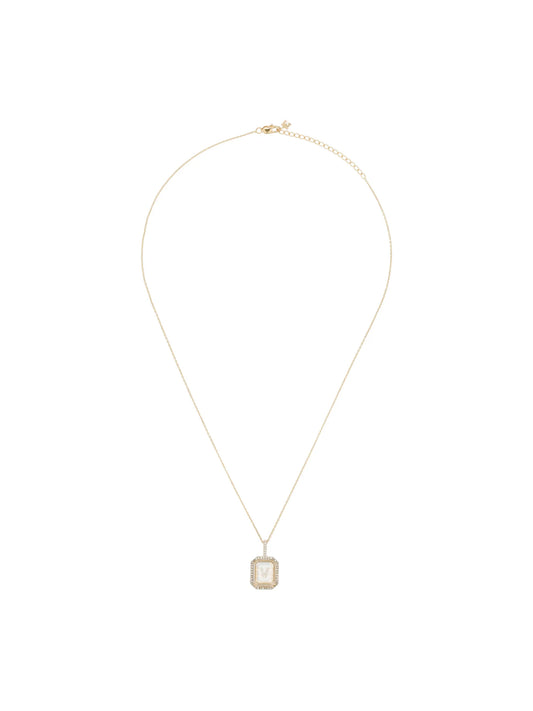 14K yellow gold V-initial diamond necklace