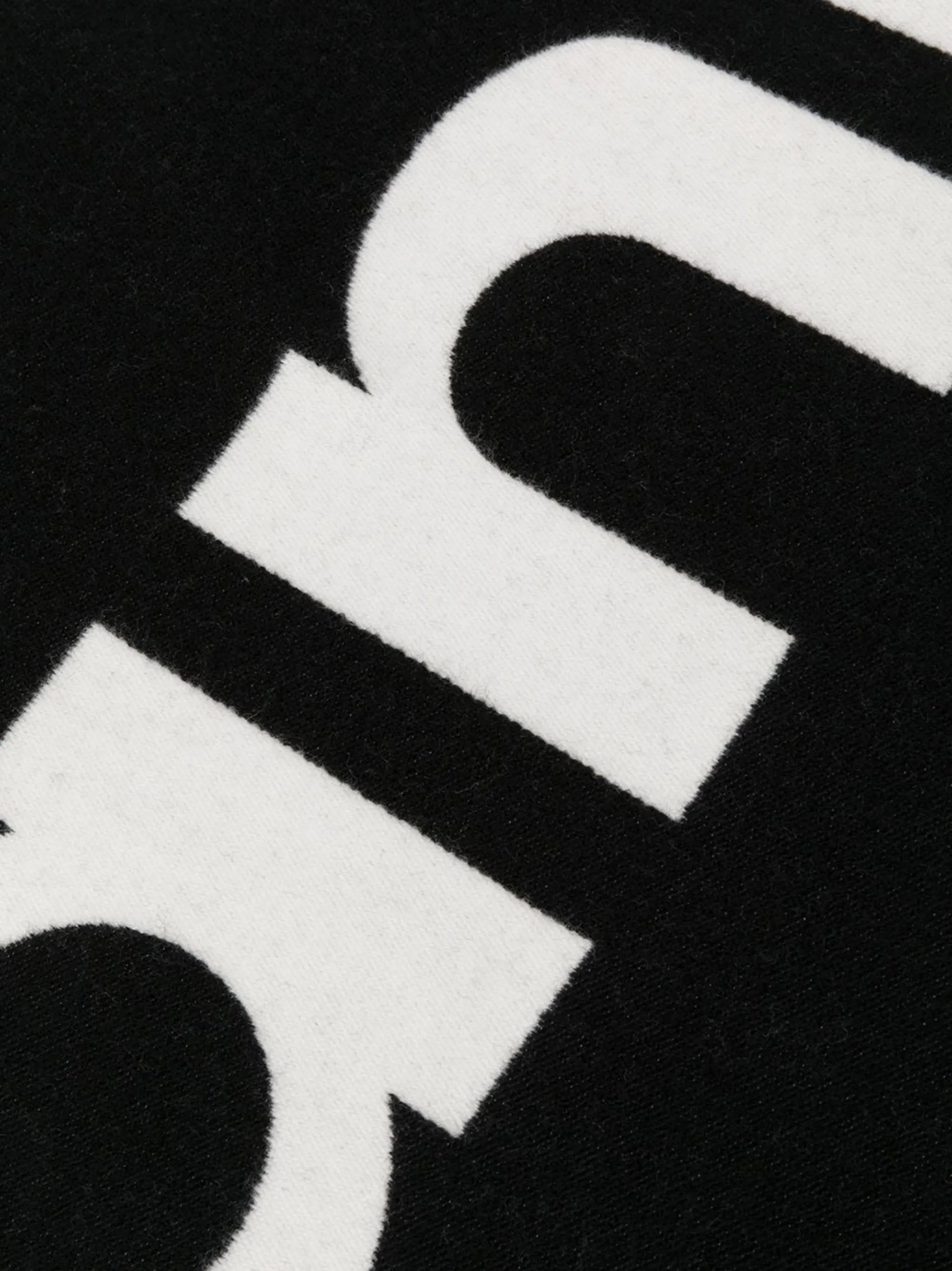 logo-print two-tone scarf