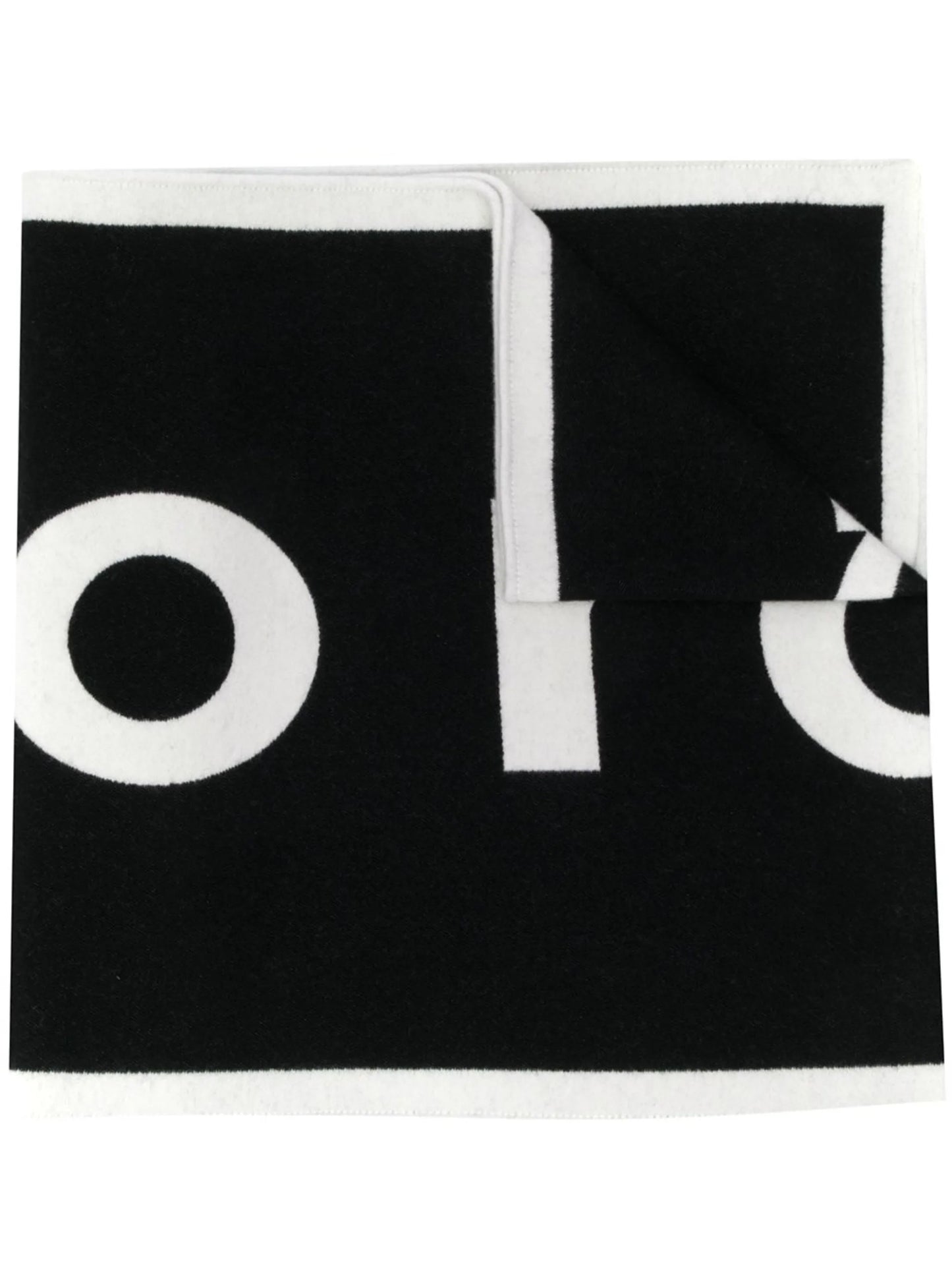 logo-print two-tone scarf