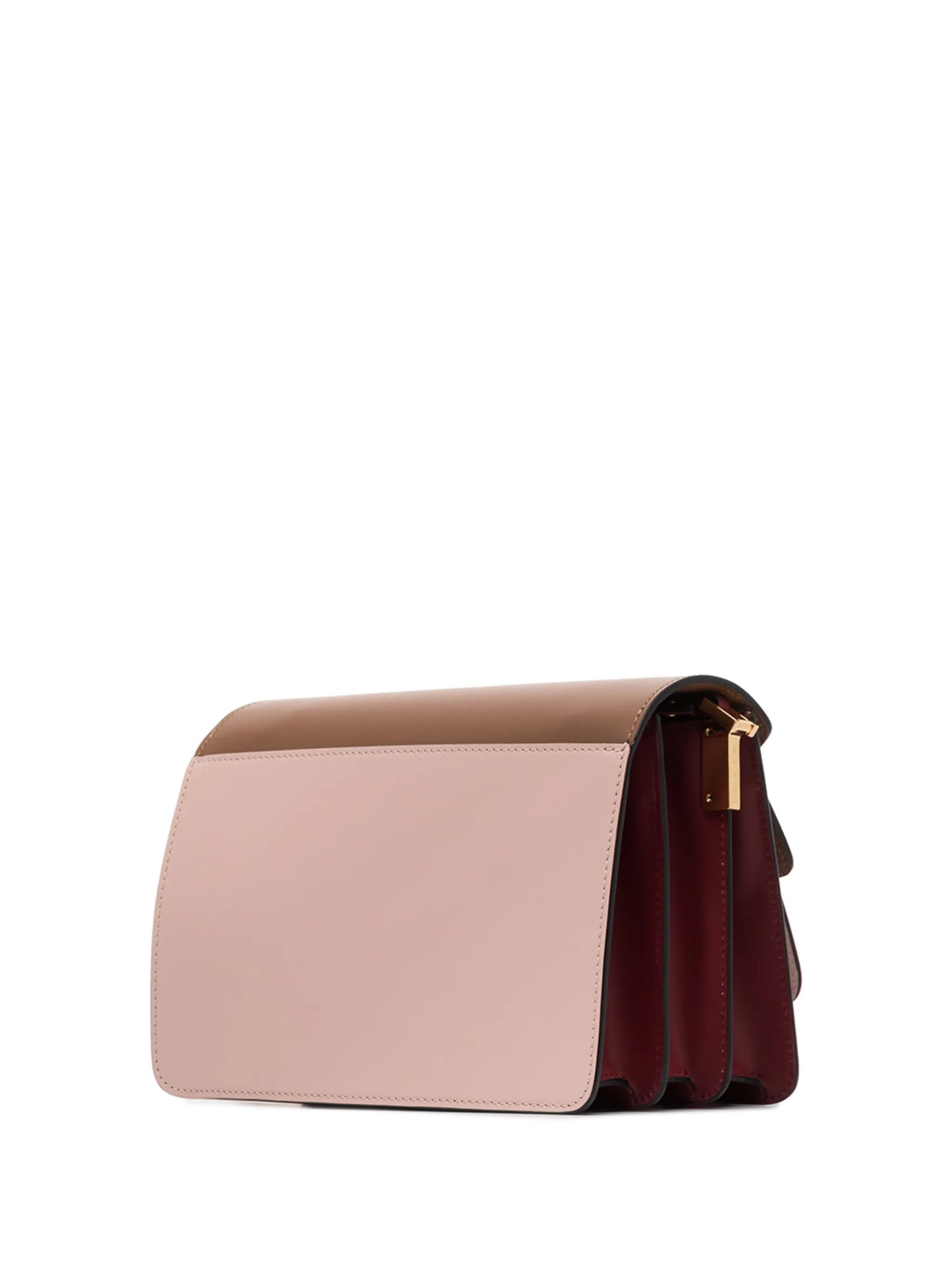 Trunk colour-block leather shoulder bag