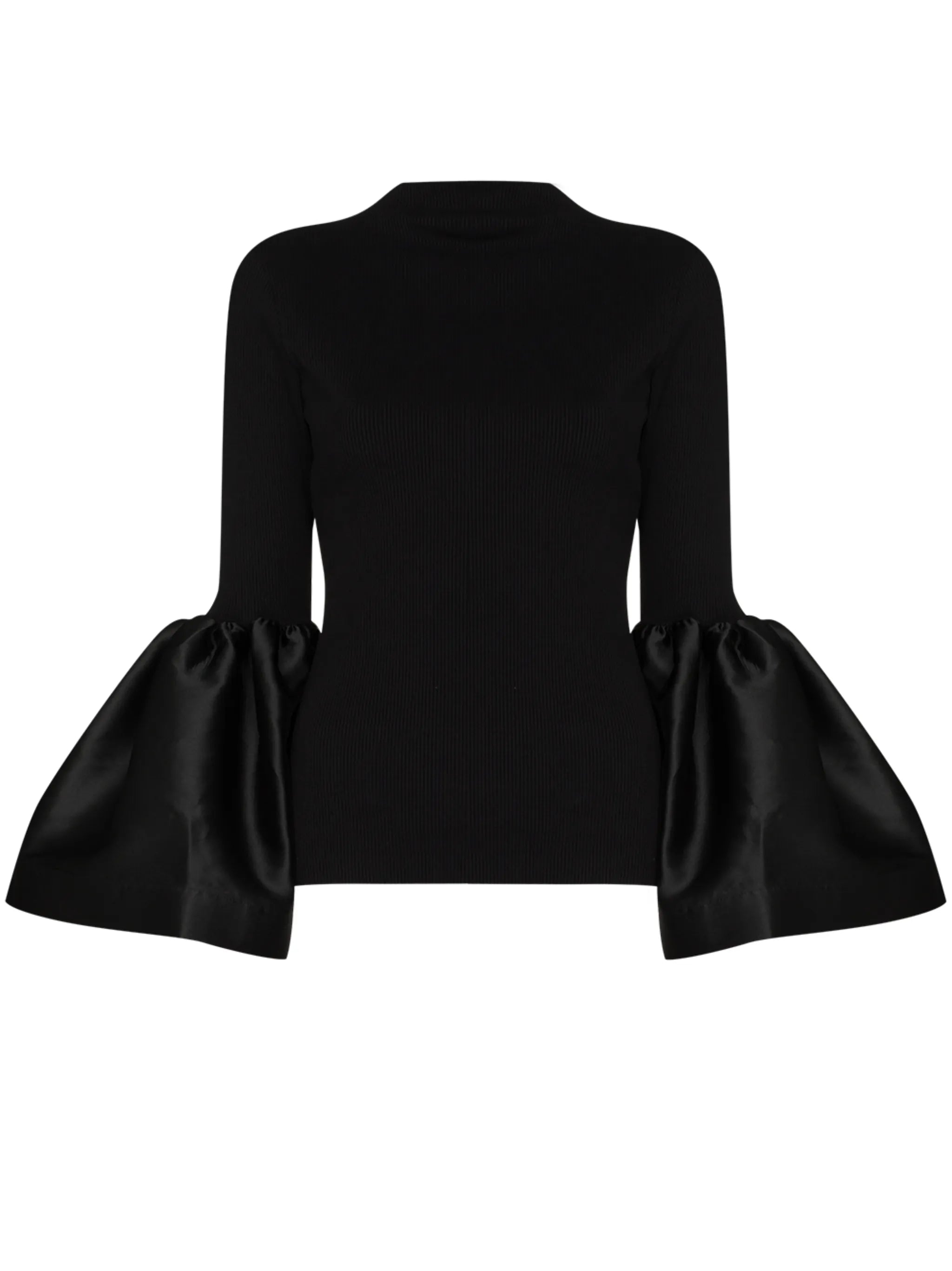 puff-sleeve long-sleeve top