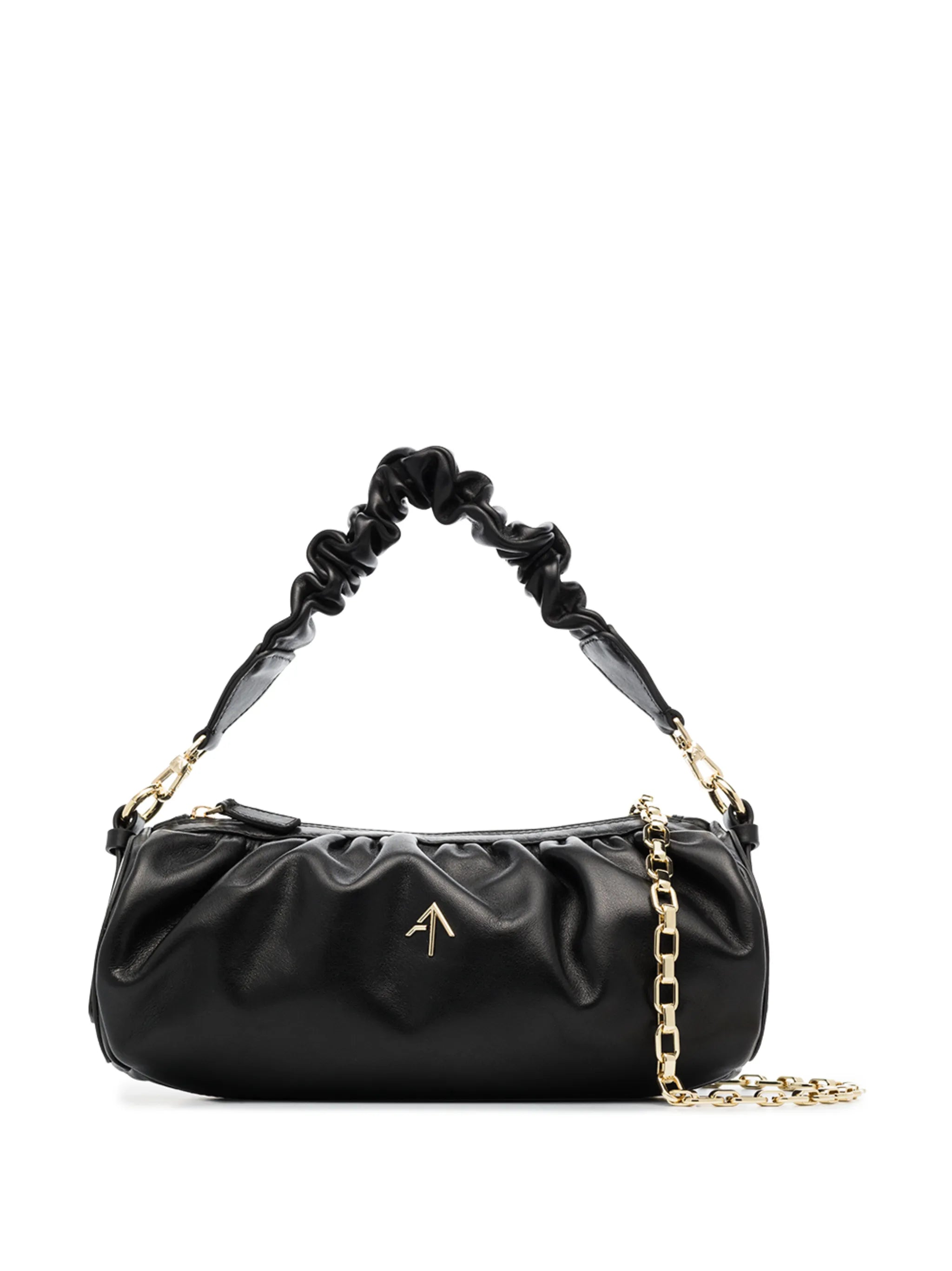 Cylinder ruched shoulder bag