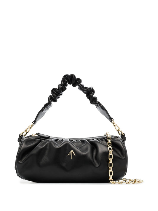 Cylinder ruched shoulder bag