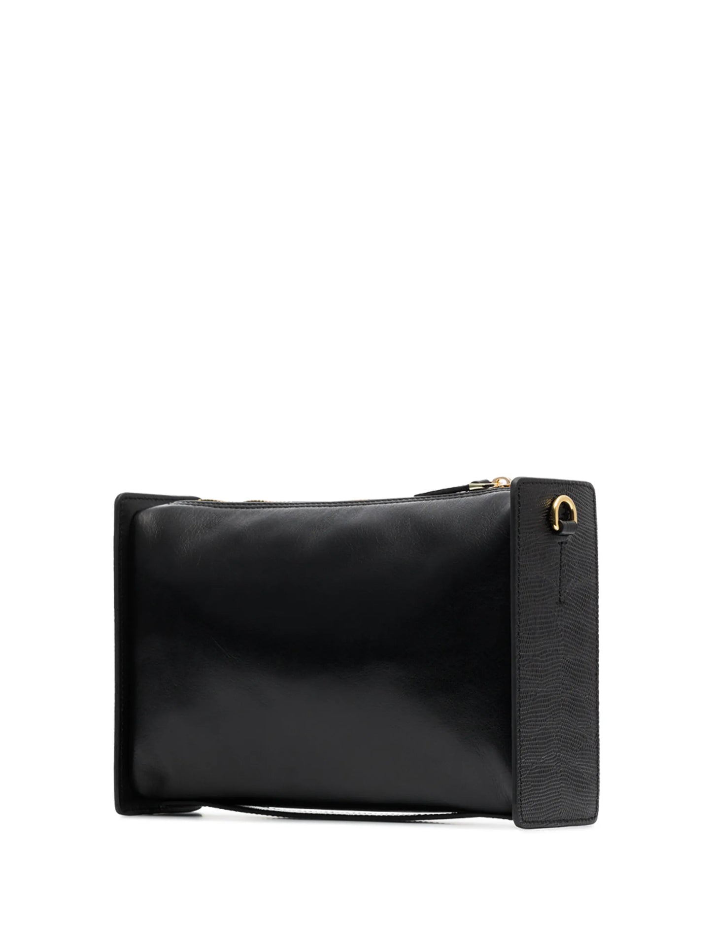 chain-trim leather crossbody bag
