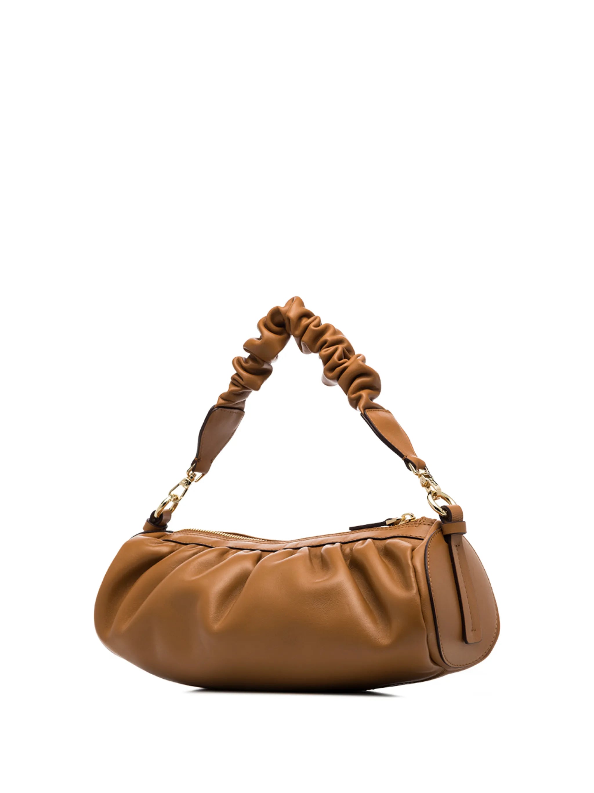 Cylinder ruched shoulder bag